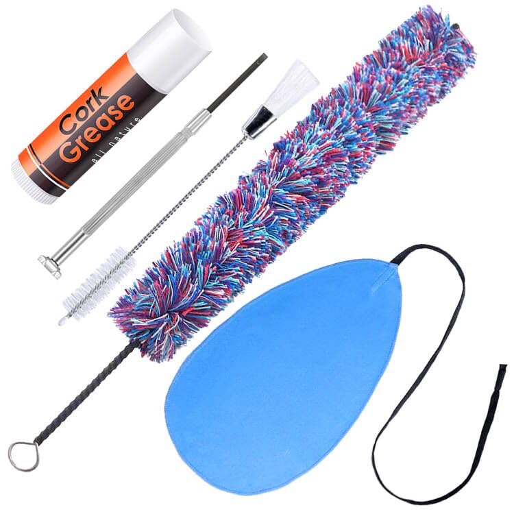 Flute Care Cleaner Kit with Cork Grease,Multifunctional Cleaning Brush, Cotton Cleaning Brush, Swab and Screw, Niantime Flute Cleaning Kit for Base Maintenance Basic Flute cleaning Kit