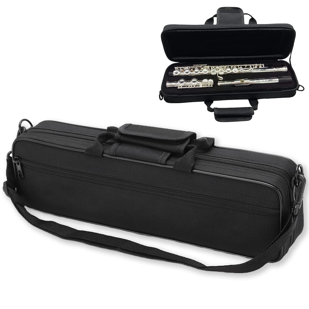 Flute Case, Waterproof Flute Case with Adjustable Shoulder Strap, Lightweight Oxford Cloth Flute Case Carrying Bag for 16 Holes Flute C Foot