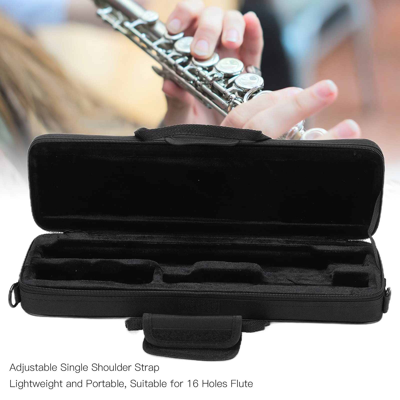 Flute Cases, Durable and Wear Resistant Messenger Bag for Flute Comfortable for Cleaning Cloths for Accessories - Image 2