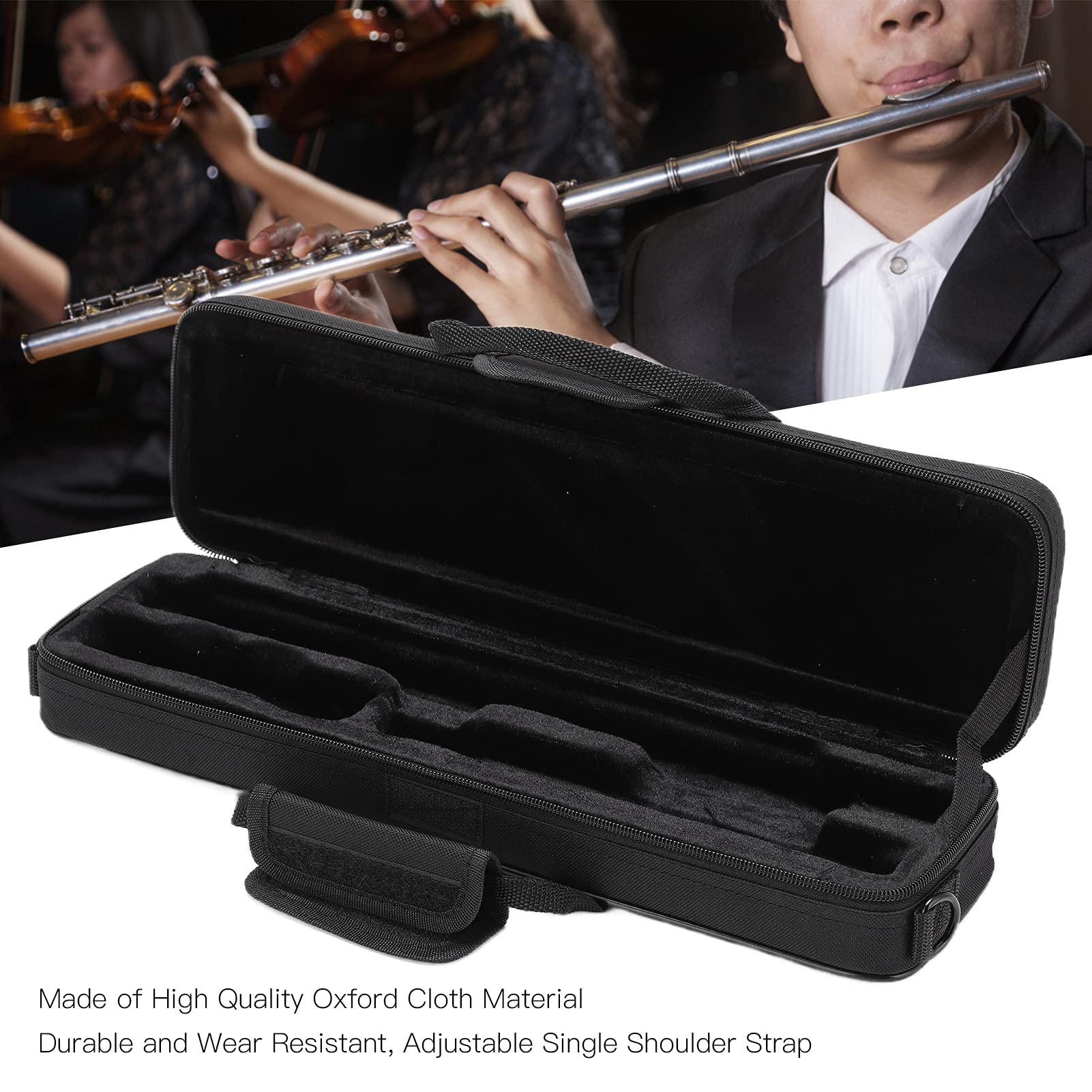 Flute Cases, Durable and Wear Resistant Messenger Bag for Flute Comfortable for Cleaning Cloths for Accessories - Image 3
