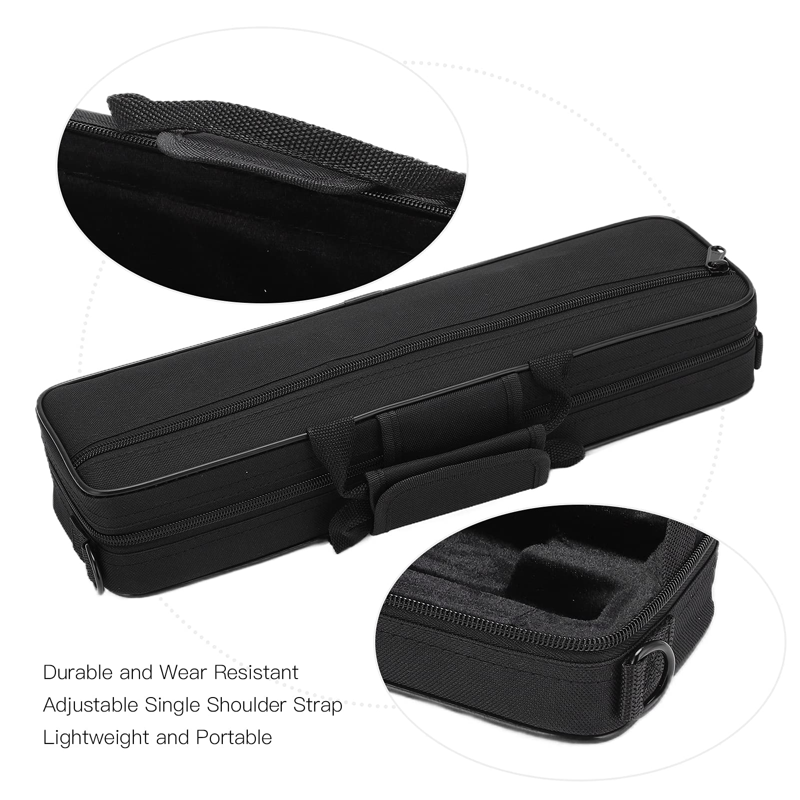 Flute Cases, Durable and Wear Resistant Messenger Bag for Flute Comfortable for Cleaning Cloths for Accessories - Image 4