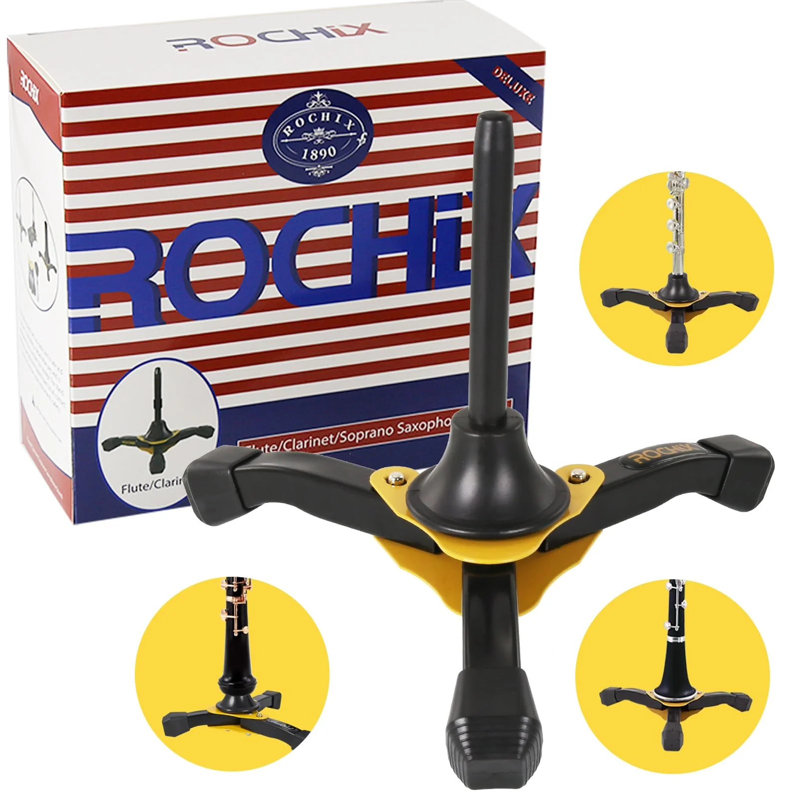 Foldable Portable Clarinet Stand/Flute Stand/Oboe Stand,Tripod Holder Stand