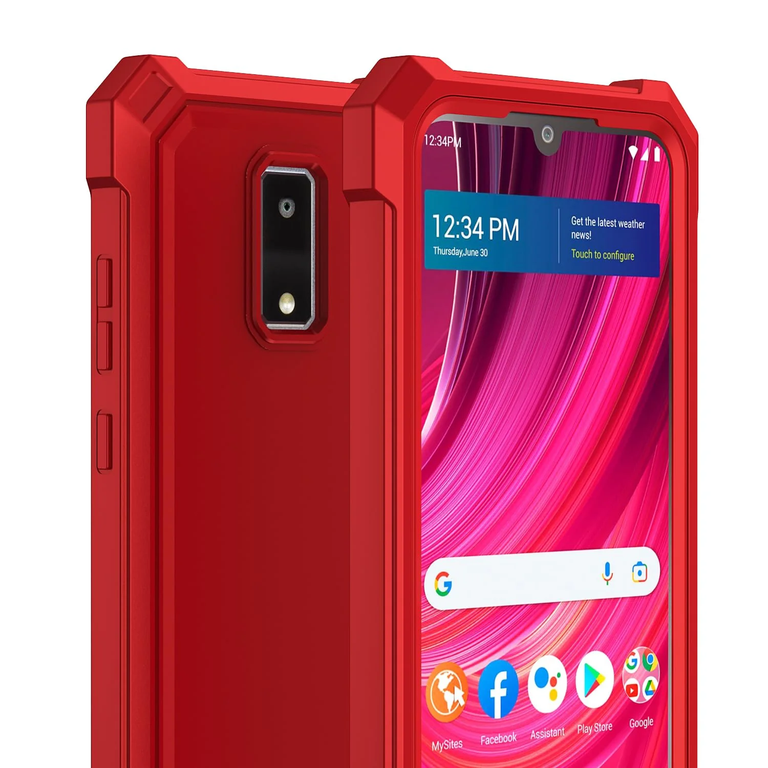for BLU View 4 Case with Screen Protector,Blu View 4 Phone Case Front Back Full Body Protective Soft TPU Bumper Raised Corner Edge Military Grade Shockproof Cover for BLU View4 B135DL Red - Image 6