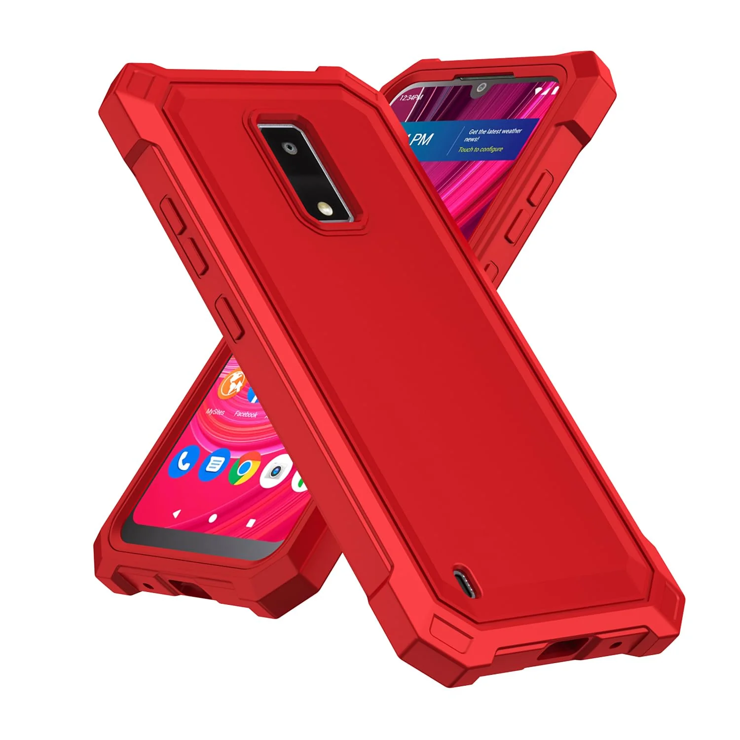 for BLU View 4 Case with Screen Protector,Blu View 4 Phone Case Front Back Full Body Protective Soft TPU Bumper Raised Corner Edge Military Grade Shockproof Cover for BLU View4 B135DL Red - Image 8