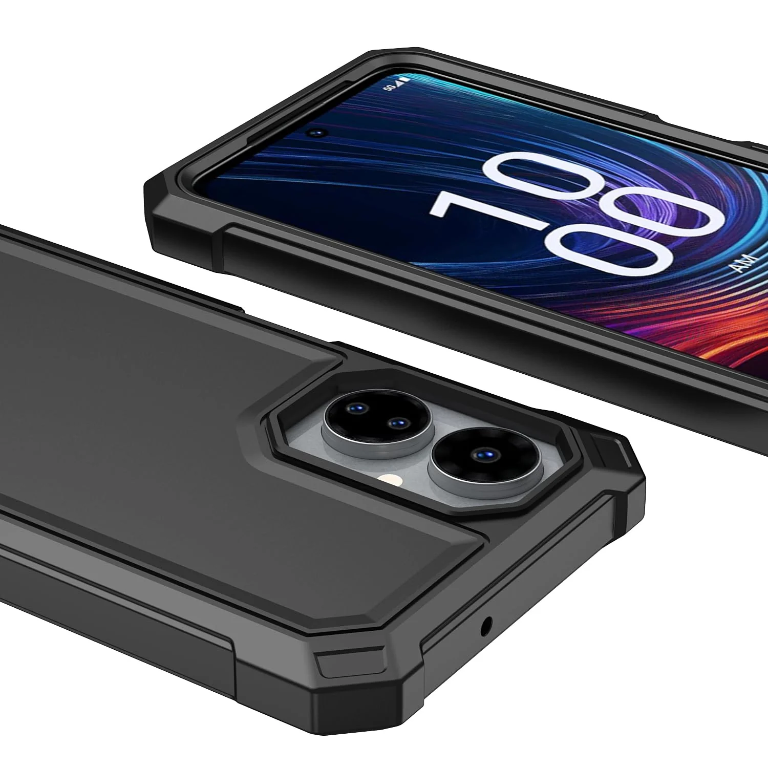 for Boost Celero 5G 2024 Case with Screen Protector,Celero 5G Phone Case 2024 (3rd Version) Front Back Full Body Heavy Duty Protection Frosted PC Back Soft TPU Bumper Cover for Celero5G 2024 Black Black1 - Image 4