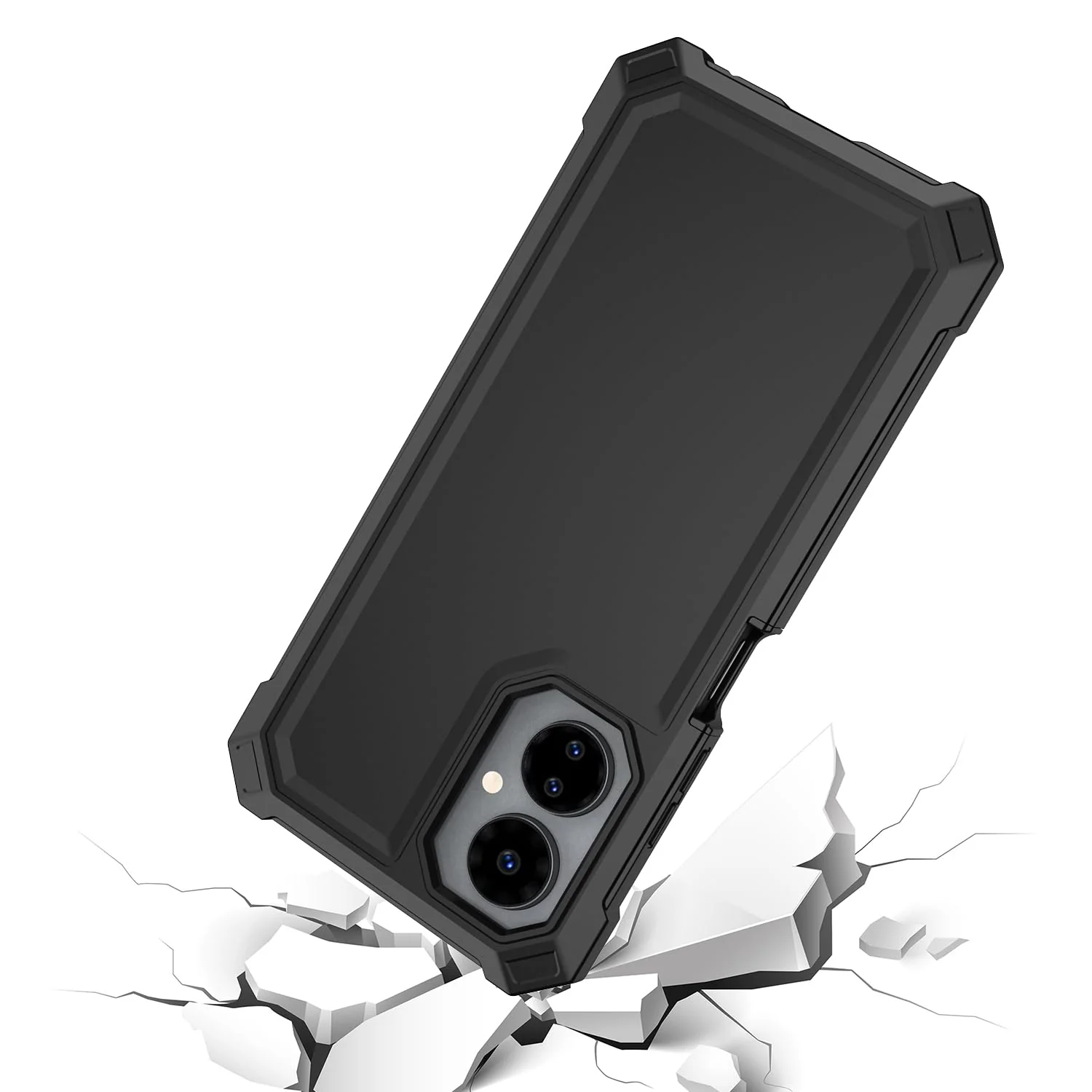 for Boost Celero 5G 2024 Case with Screen Protector,Celero 5G Phone Case 2024 (3rd Version) Front Back Full Body Heavy Duty Protection Frosted PC Back Soft TPU Bumper Cover for Celero5G 2024 Black Black1 - Image 5