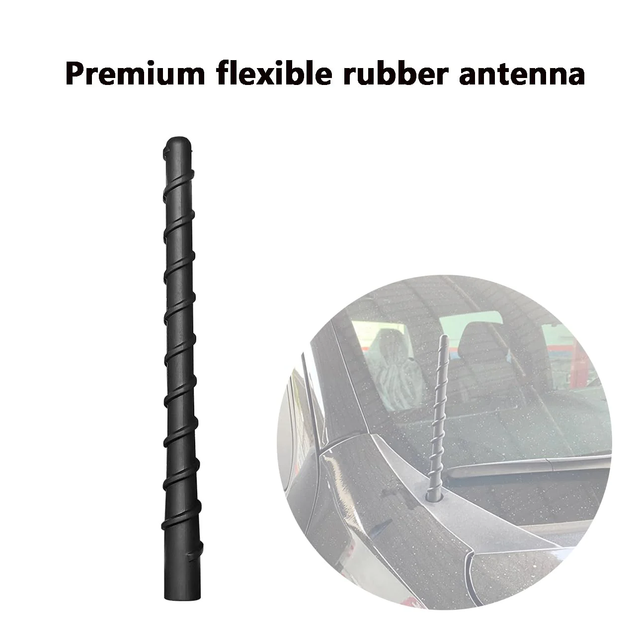 for GM Truck Short Antenna Fit for GMC Sierra 1500-3500 Denali (1999-2024) | Chevy Silverado 1500-3500 (1999-2024) | 7" Spiril Flexible Rubber Antenna, Optimized AM/FM Radio Reception Accessories - Image 3