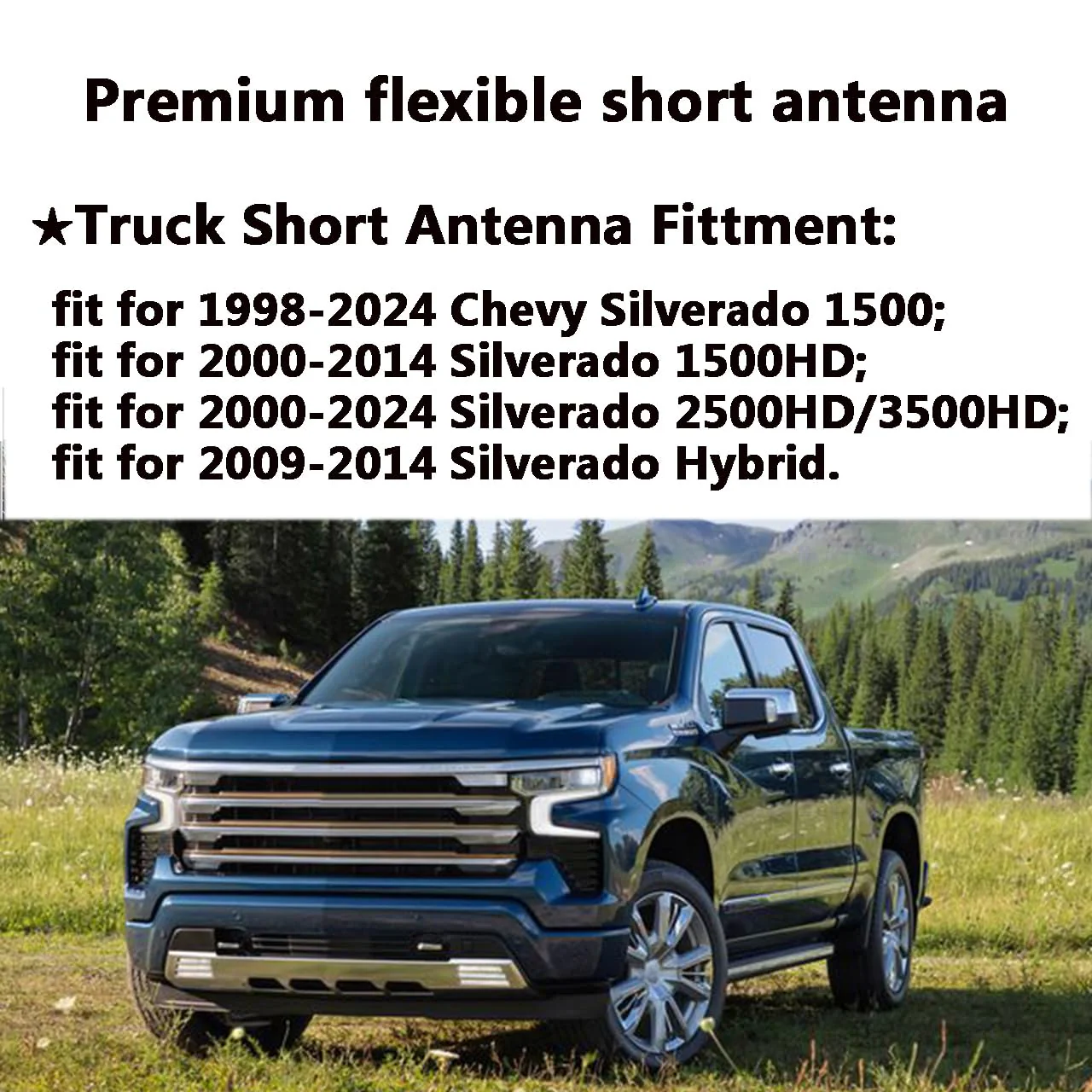 for GM Truck Short Antenna Fit for GMC Sierra 1500-3500 Denali (1999-2024) | Chevy Silverado 1500-3500 (1999-2024) | 7" Spiril Flexible Rubber Antenna, Optimized AM/FM Radio Reception Accessories - Image 4