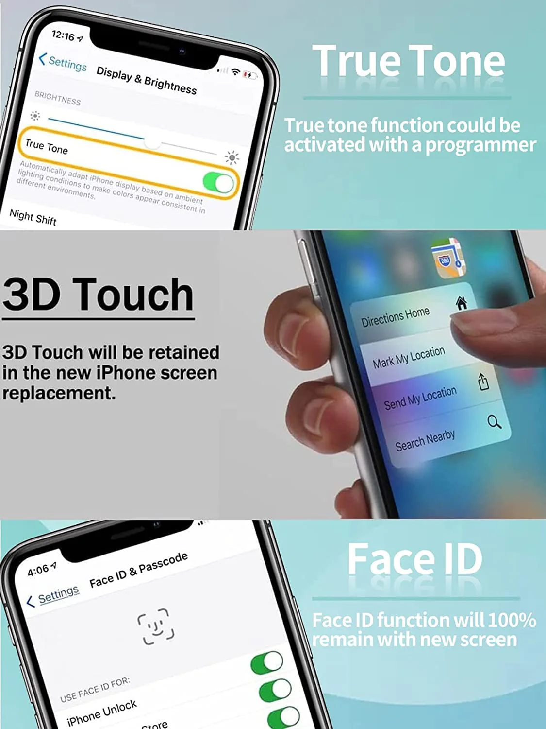 for iPhone 11 Screen Replacement Black, 3D Touch Digitizer Full HD LCD Display Replacement Retina Assembly with Repair Tools for A2111, A2223, A2221(6.1 Inch) True Tone Programmable - Image 2