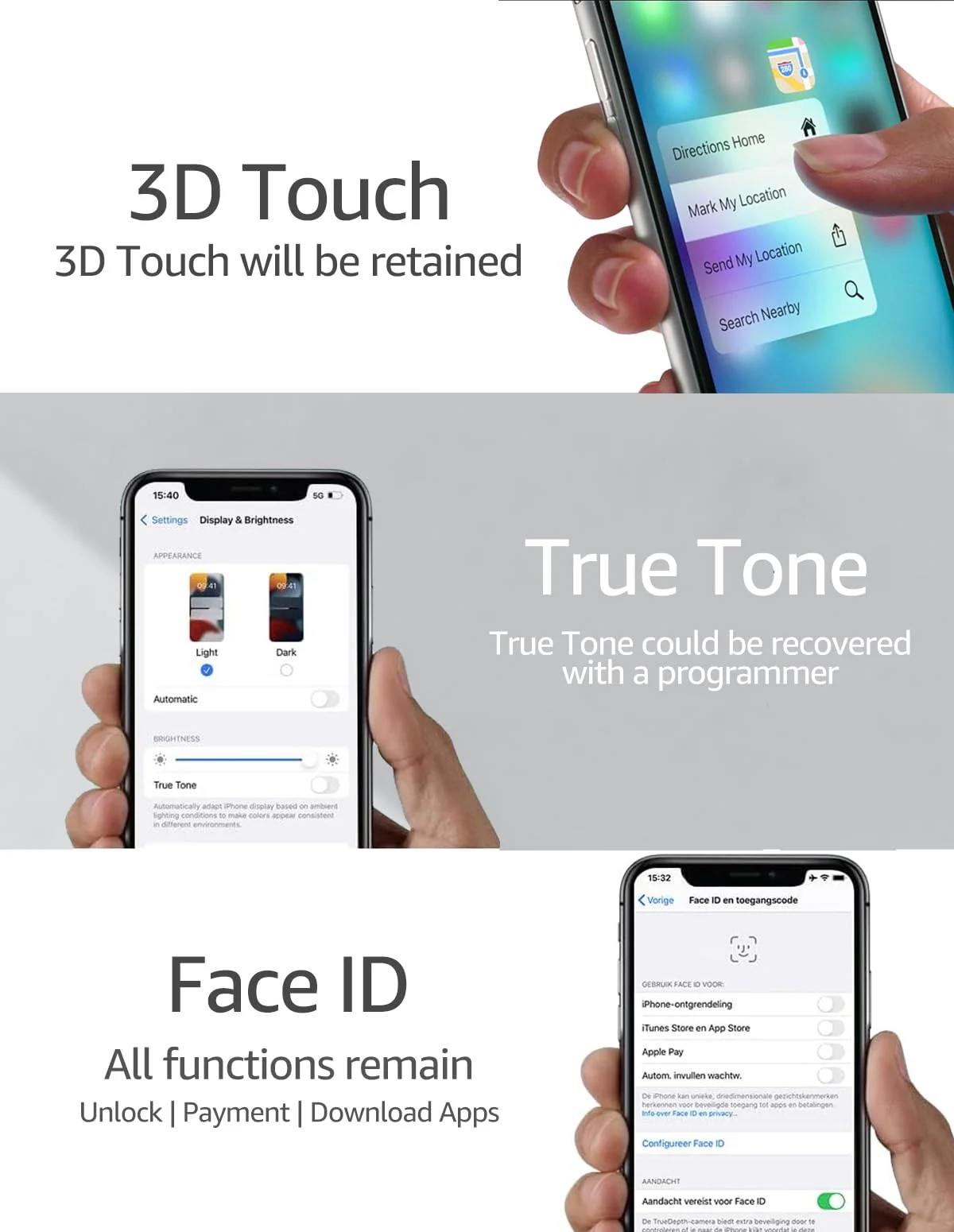 for iPhone 11 Screen Replacement Black, 3D Touch Digitizer Full HD LCD Display Replacement Retina Assembly with Repair Tools for A2111, A2223, A2221(6.1 Inch) True Tone Programmable - Image 3