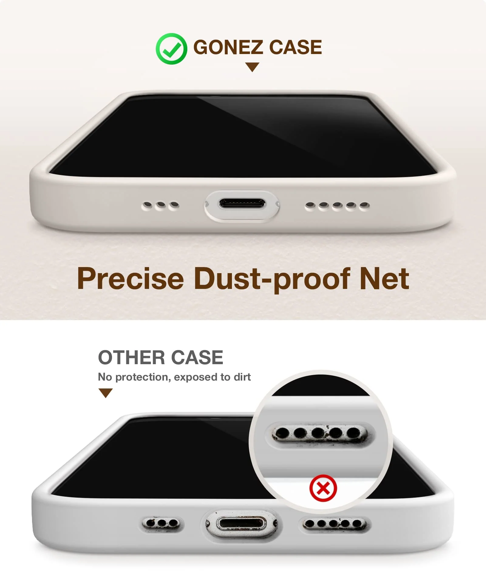 for iPhone 14 Case Silicone, with 2X Screen Protector + 2X Camera Lens Protector, [Soft Anti-Scratch Microfiber Lining], Liquid Silicone Shockproof Protective Phone Cover 6.1", Stone A-Stone iPhone 14 6.1 inch - Image 3