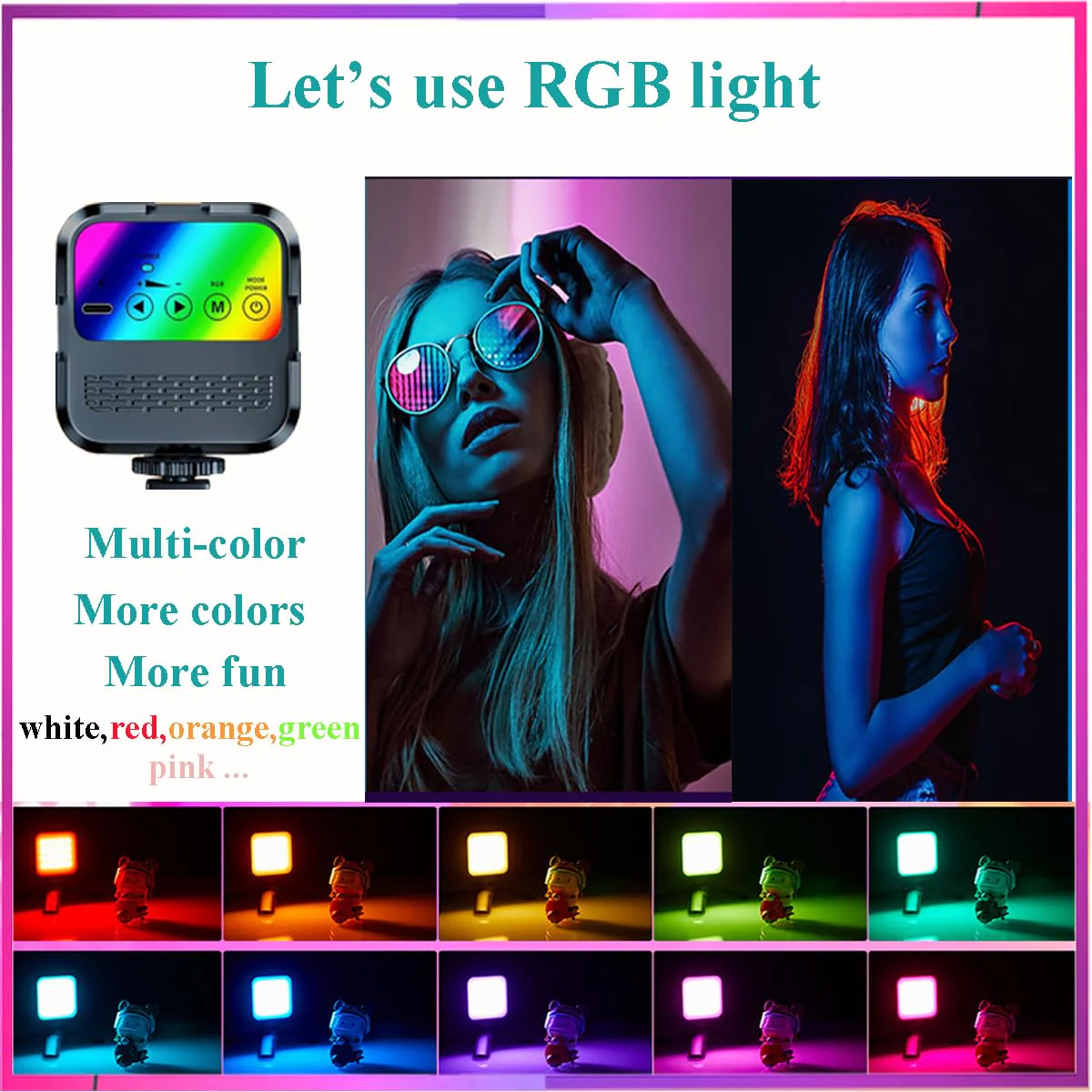 for iPhone Vlogging Kit, Vlogging Kit for Andriod Phone with Two Tripods RGB Light Lavalier Microphone Remote for YouTube Tiktok Content Creator (Total Height 20 in to 50 in) Total Height 20 IN to 50 IN - Image 4