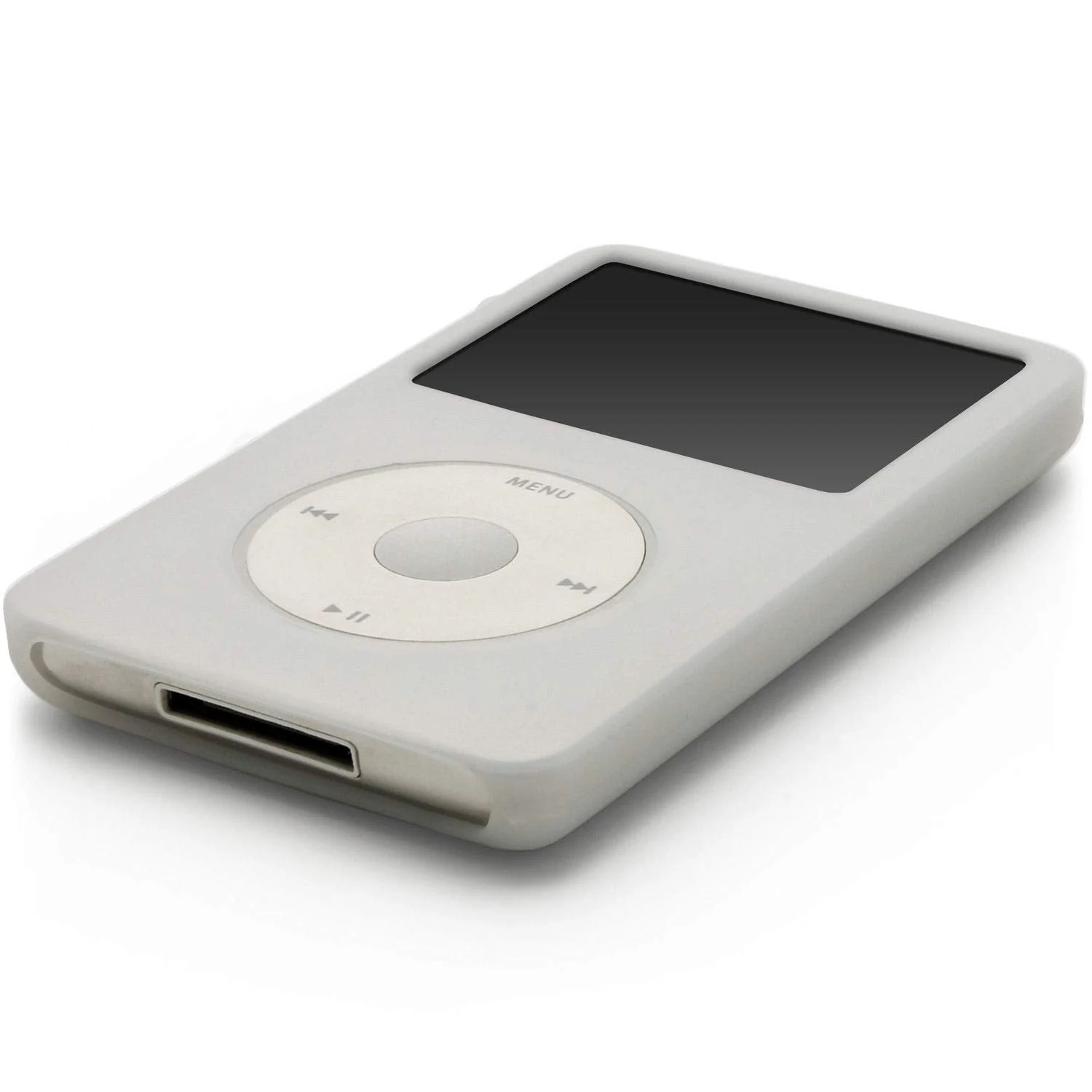 for iPod Classic Case, Silicone Skin Case Cover for Apple iPod Classic 6th 7th 80GB, 120GB Thin 160GB and iPod Video 5th 30gb + Screen Protector & Lanyard-10.5mm Thickness Thin Version(White) White - Image 2