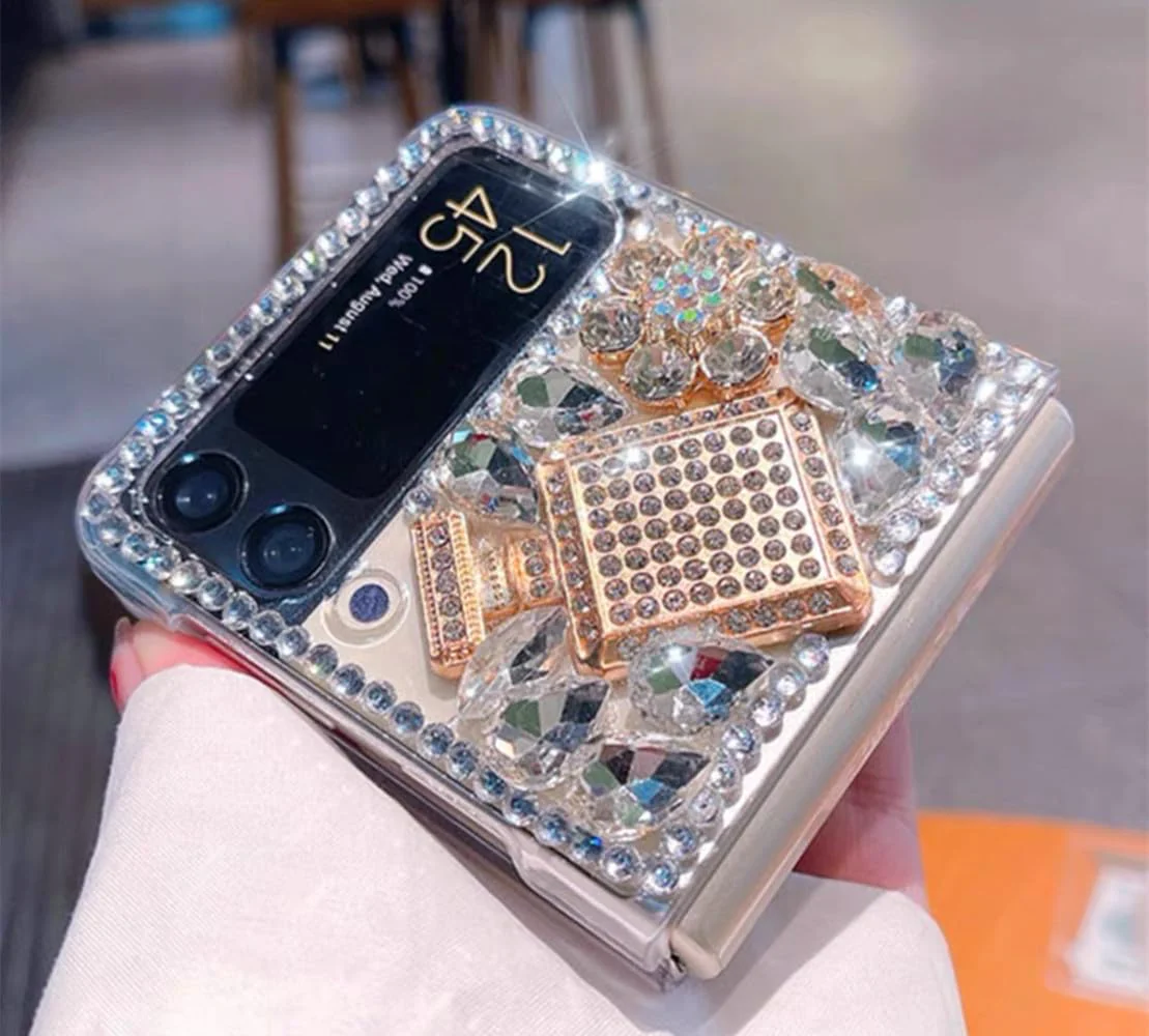 for Motorala Razr 2023 Case Bling Diamond Glitter Girly Design,Moto Razr 2023 Phone Case Sparkle Rhinestone Soft TPU Bumper Cover for Motorala Razr 2023 for Girls Women Perfume - Image 2
