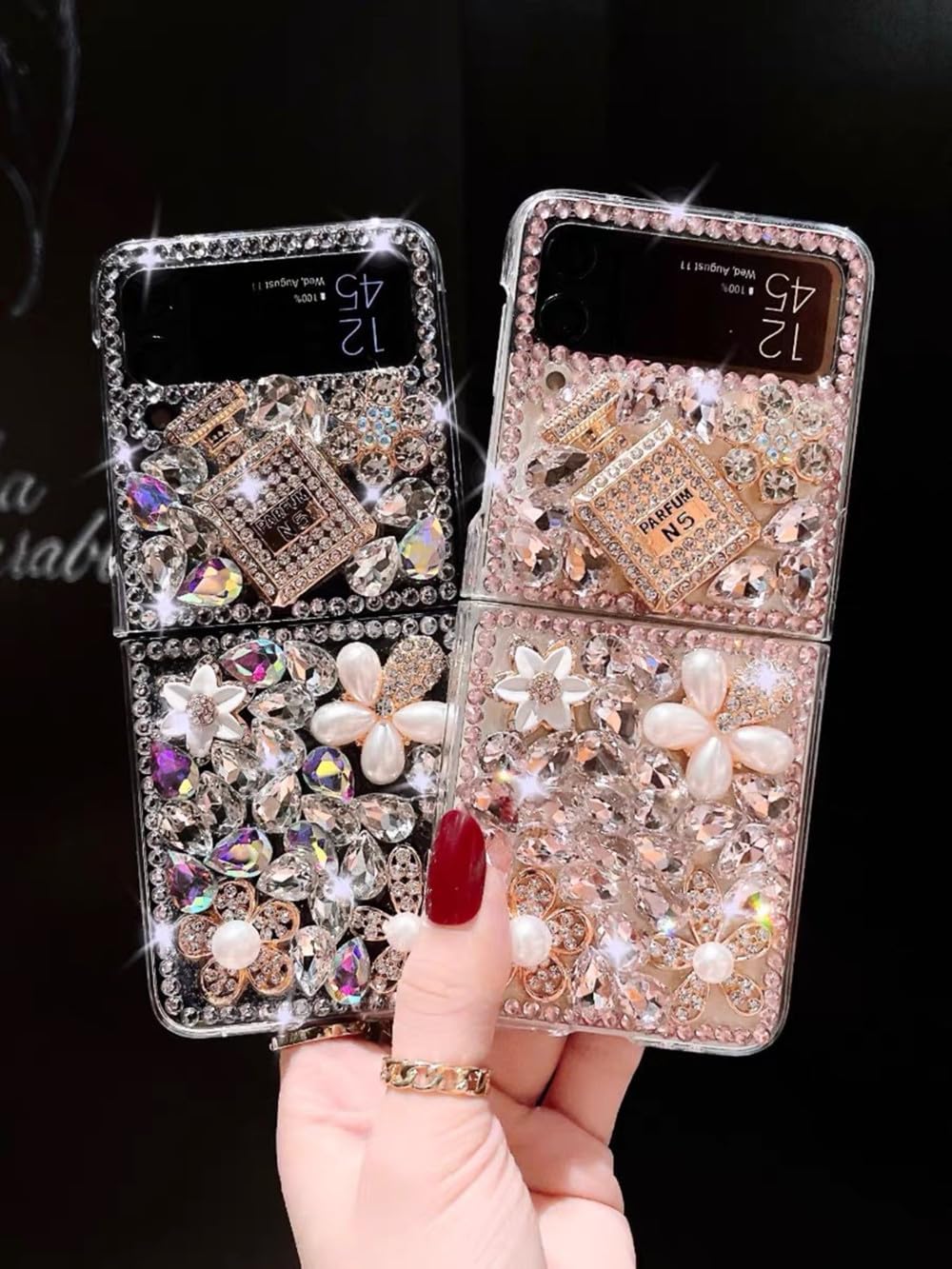 for Motorala Razr 2023 Case Bling Diamond Glitter Girly Design,Moto Razr 2023 Phone Case Sparkle Rhinestone Soft TPU Bumper Cover for Motorala Razr 2023 for Girls Women Perfume - Image 5