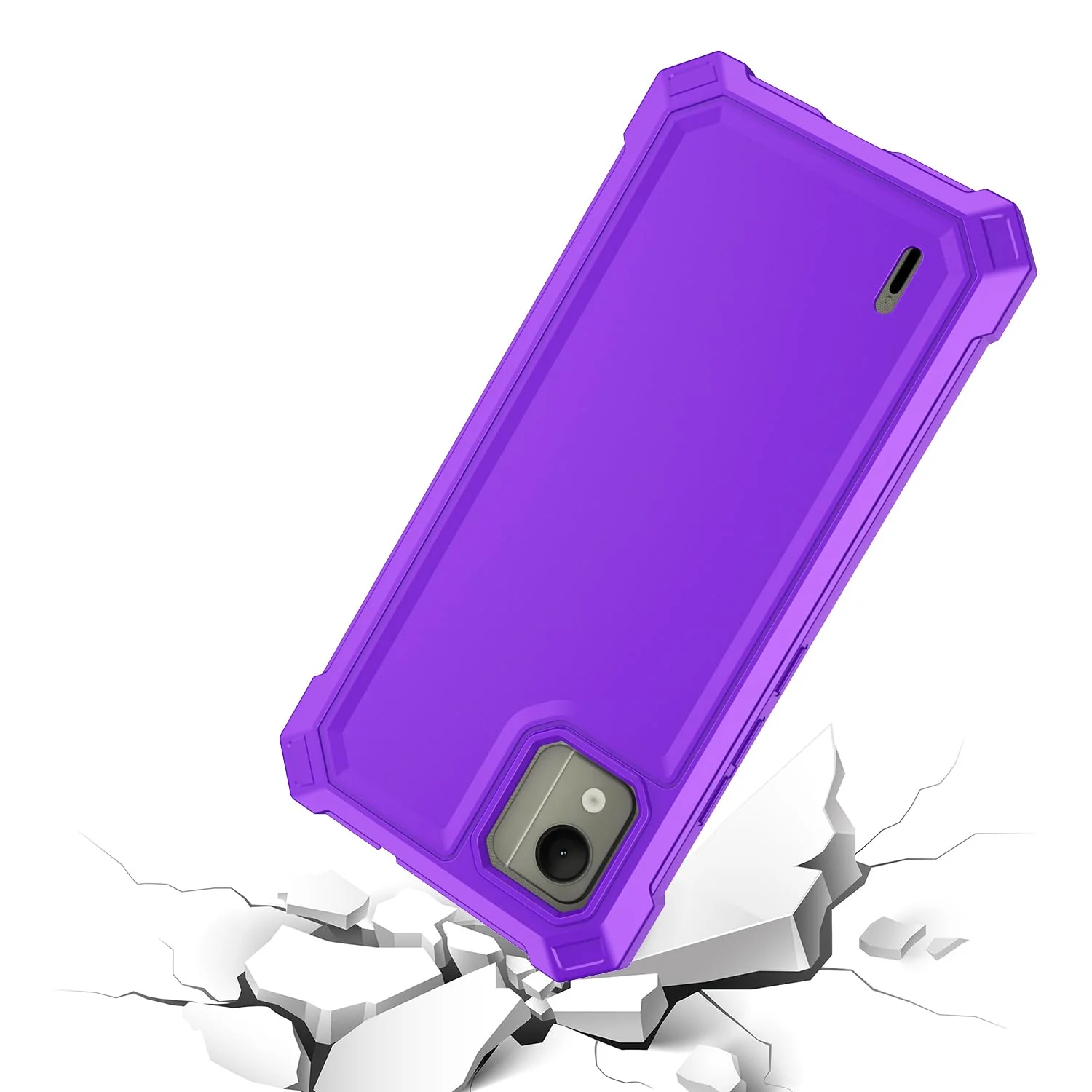 for Nokia C110 Case,Nokia C110 Phone Case with Screen Protector, Front Back Full Body Heavy Duty Protection,Frosted PC Back Soft Raised TPU Edge Shockproof Cover for Nokia C110 N156DL (Purple) Purple - Image 4