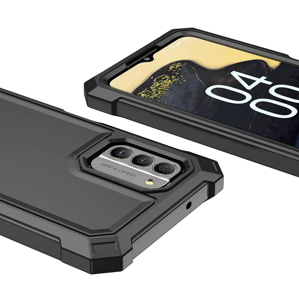 for Nokia C300 Case/Nokia G100 Case with Screen Protector,Nokia C300 Phone Case N155DL Front Back Full Body Protection,Nokia G100 N150DL Phone Case Frosted PC Back Soft TPU Shockproof Cover Black - Image 6