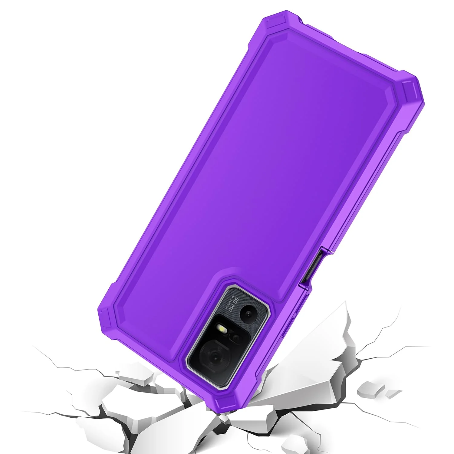 for TCL 40XL Case/TCL 40T Case/Jitterbug Smart 4 Case with Screen Protector,Frosted PC Back Soft Silicone Military Grade Full Body Protection Phone Case for TCL 40 XL/TCL 40 T T608DL/Smart4 Purple TCL 40XL/40T/Lively Smart 4 - Image 3