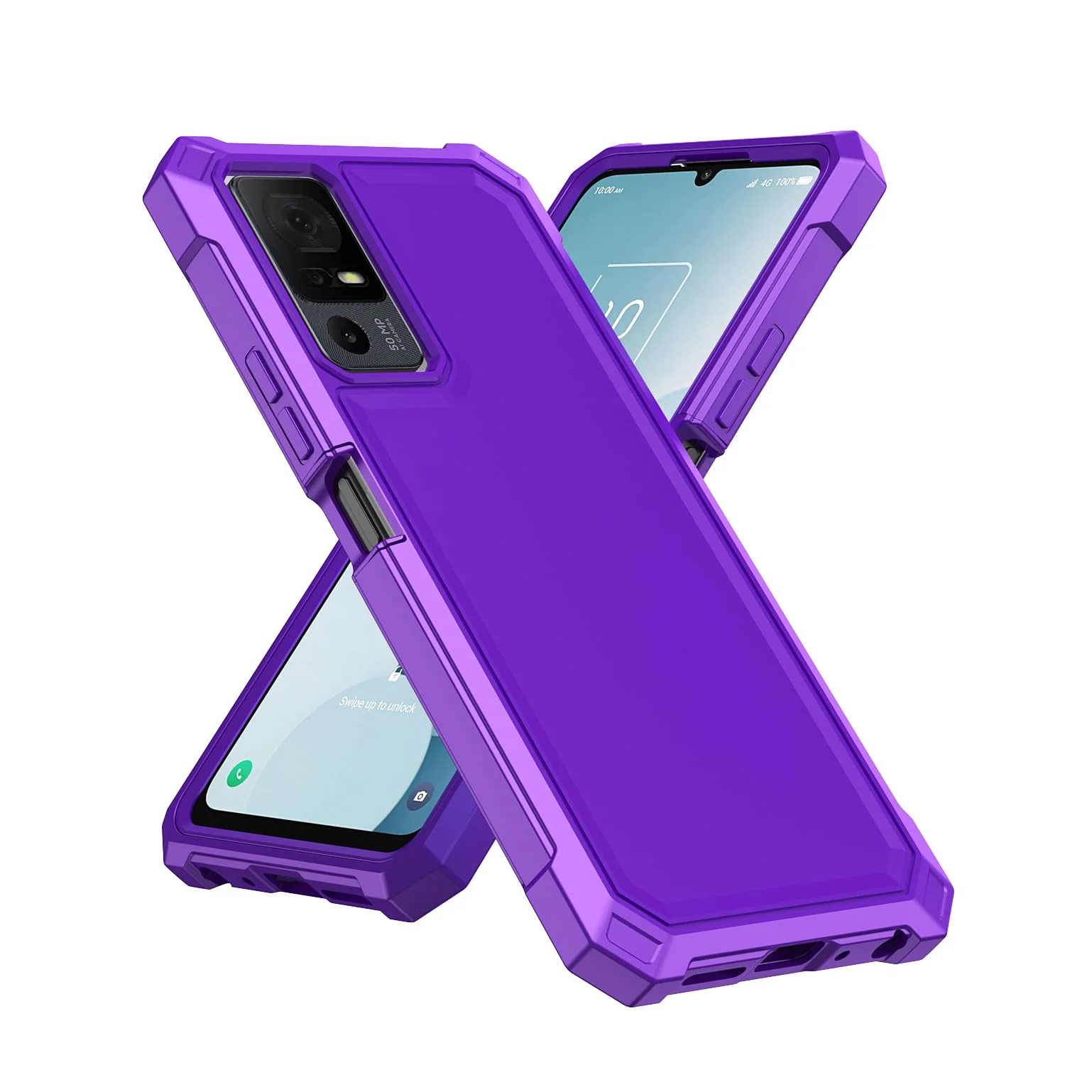 for TCL 40XL Case/TCL 40T Case/Jitterbug Smart 4 Case with Screen Protector,Frosted PC Back Soft Silicone Military Grade Full Body Protection Phone Case for TCL 40 XL/TCL 40 T T608DL/Smart4 Purple TCL 40XL/40T/Lively Smart 4 - Image 7