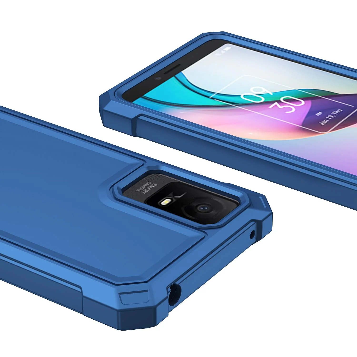 for TCL ION X Case/TCL ION V Case with Screen Protector,TCL ION V T607DL Phone Case Frosted PC Back Soft Silicone Bumper Military Grade Full Body Protection Cover for TCL ION X T430W Blue TCL ION X/ION V - Image 5