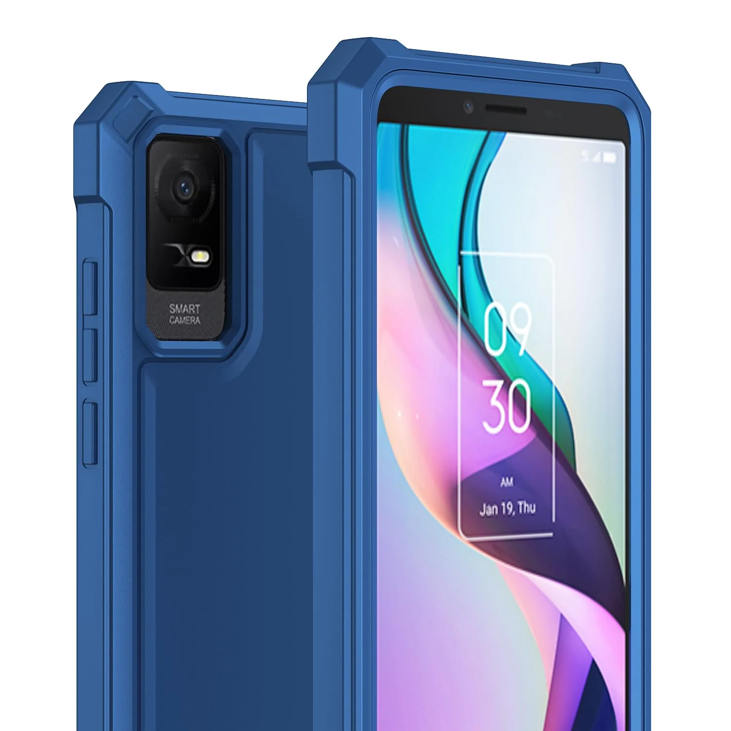 for TCL ION X Case/TCL ION V Case with Screen Protector,TCL ION V T607DL Phone Case Frosted PC Back Soft Silicone Bumper Military Grade Full Body Protection Cover for TCL ION X T430W Blue TCL ION X/ION V - Image 8