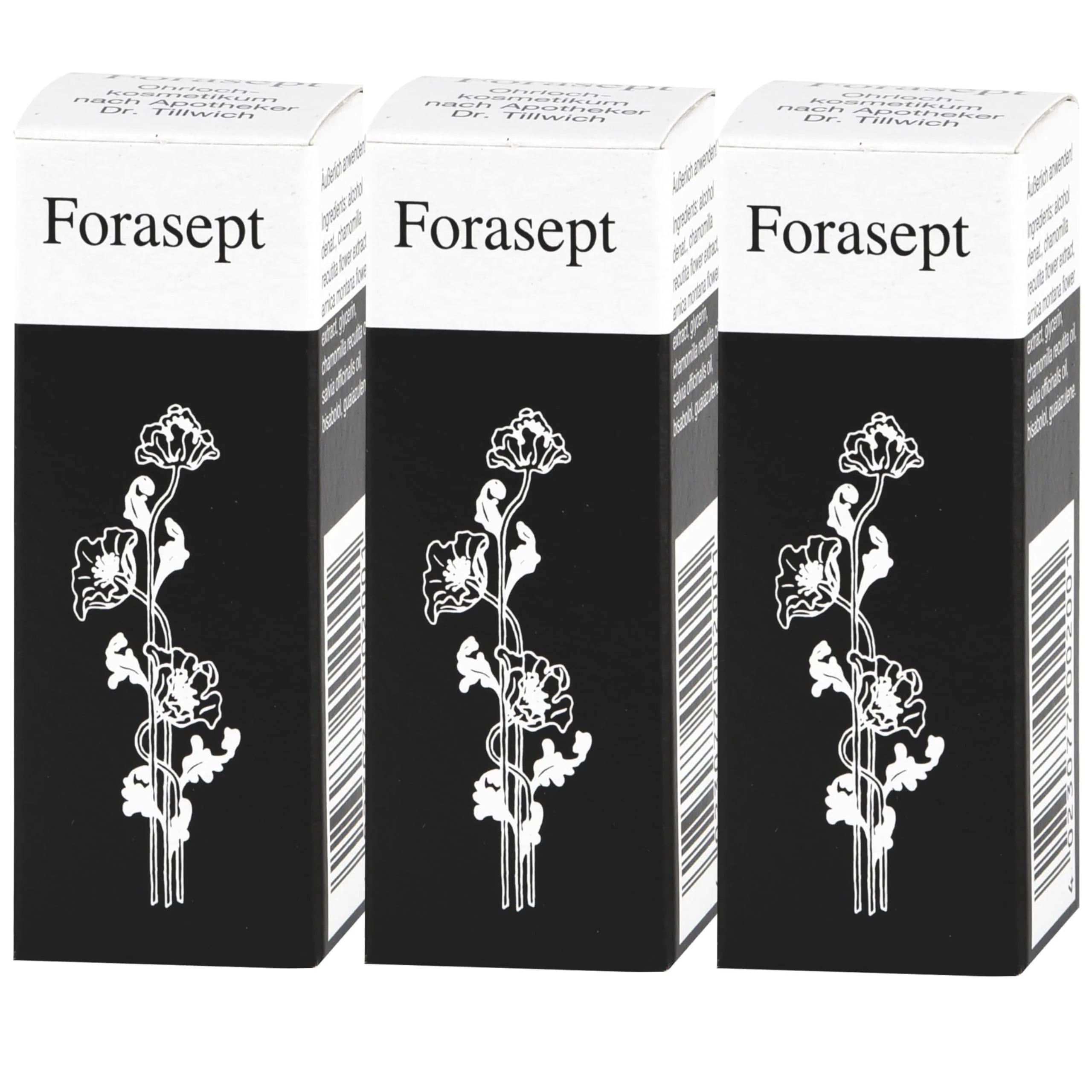 Forasept Ear Piercing Cosmetic Solution, Set of 3, 3 x 7.5 ml, Antiseptic Piercing Care for Quick Healing and Hygienic Cleaning, Sterile Disinfectant Solution for Healthy Ear Holes and Piercings