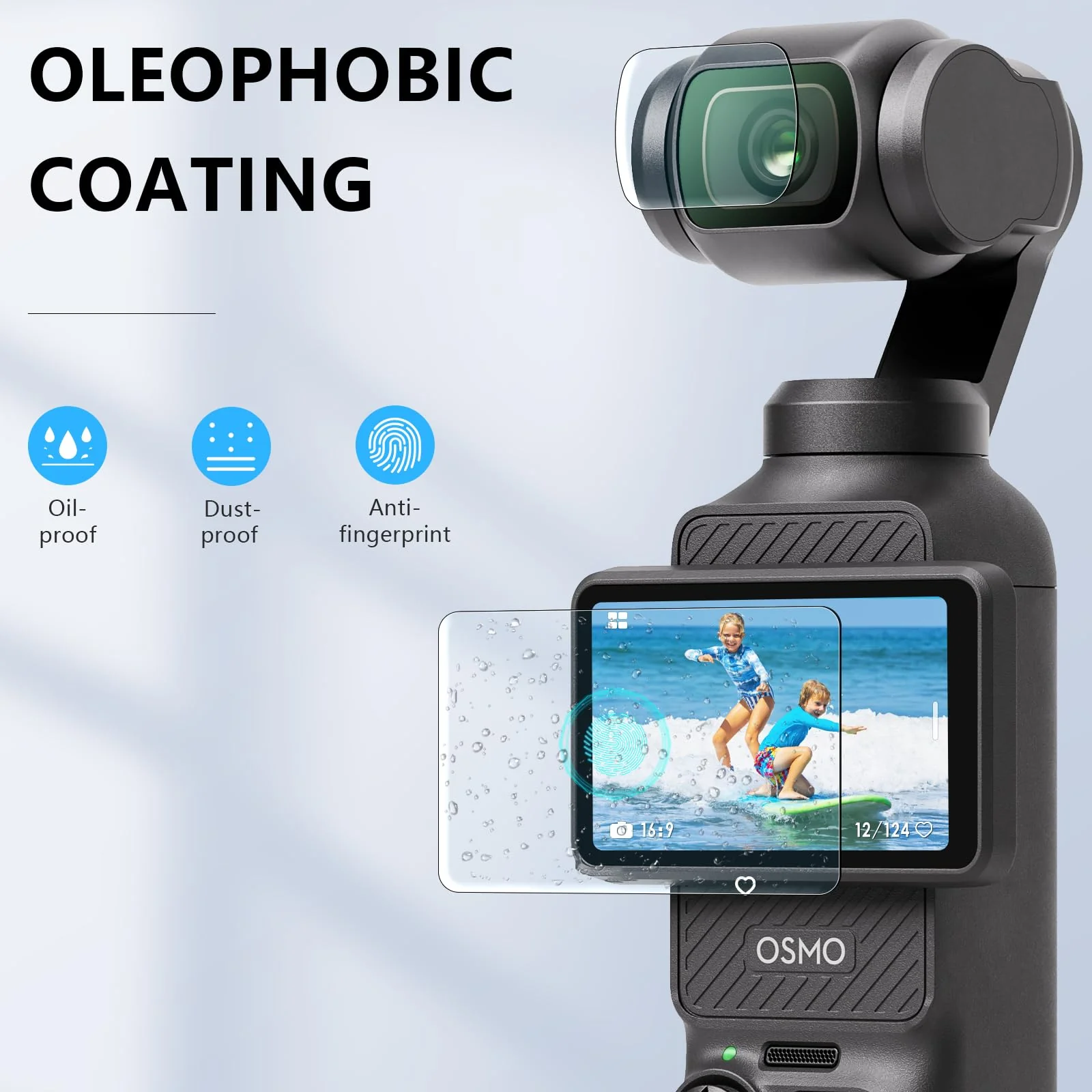 FPVtosky 2 Lens Protector + 2 LCD Screen Protector for DJI Osmo Pocket 3, DJI Pocket 3 OP3 Tempered Glass Film Accessories, 9H Hardness, Touch Sensitive, Full Screen Protection - Image 5