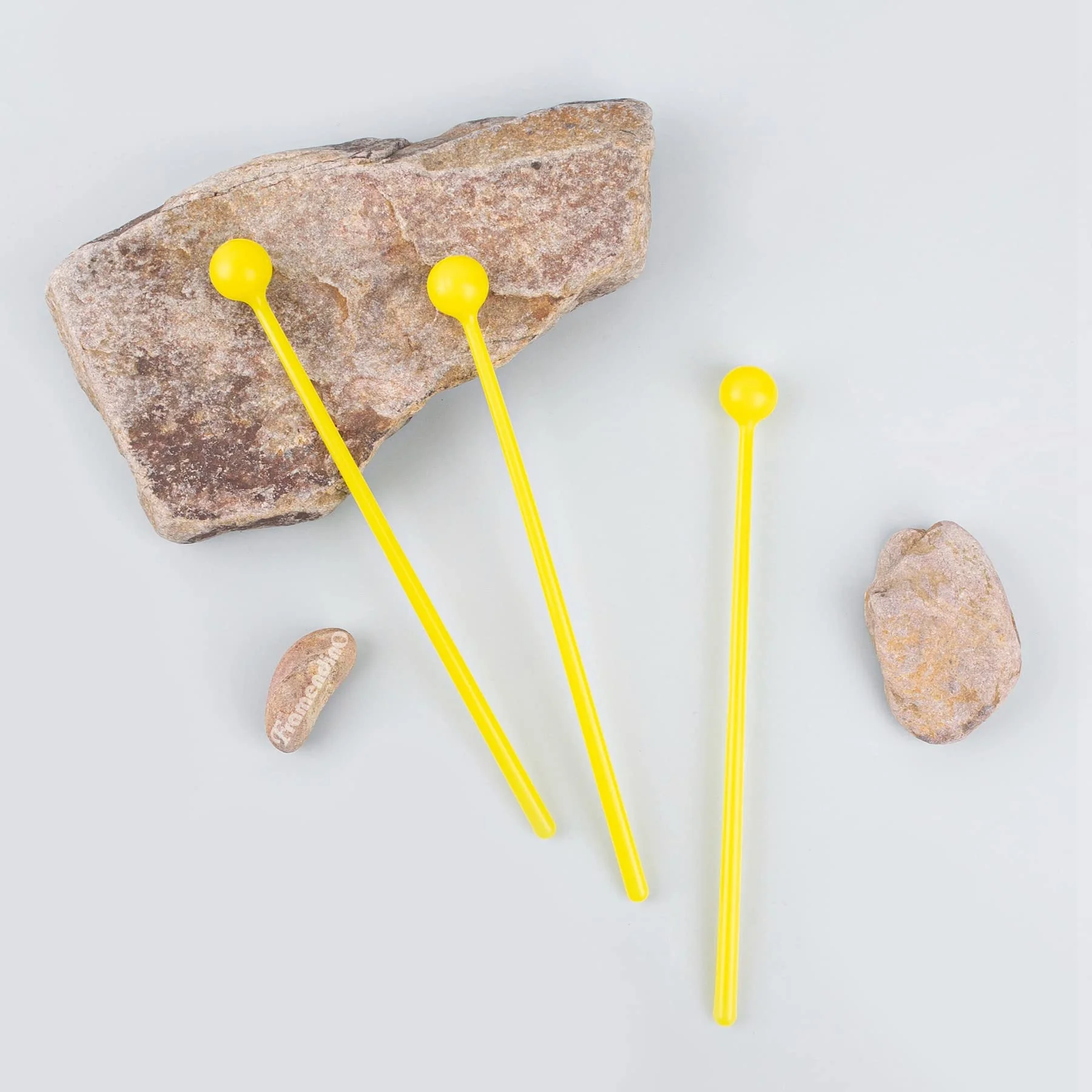 Framendino, 10 Pack Plastic Bell Mallets Solid Drum Percussion Sticks Hammer for Drum Chime Xylophone Yellow - Image 3