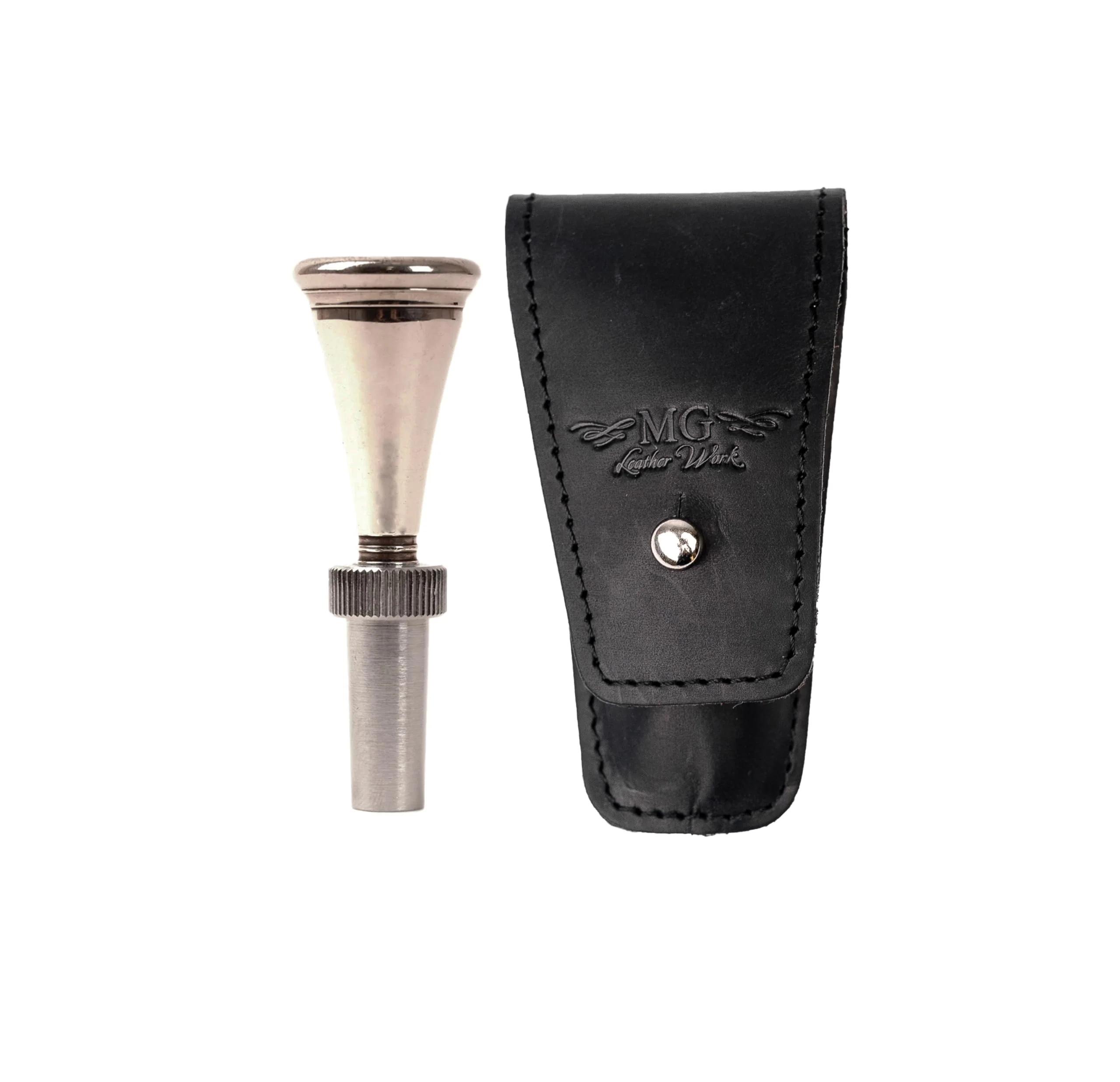 French Horn Mouthpiece Holder made of Genuine Leather Mouthpiece Pouch mouthpiece protection bag Mouthpiece case (Single, Black)