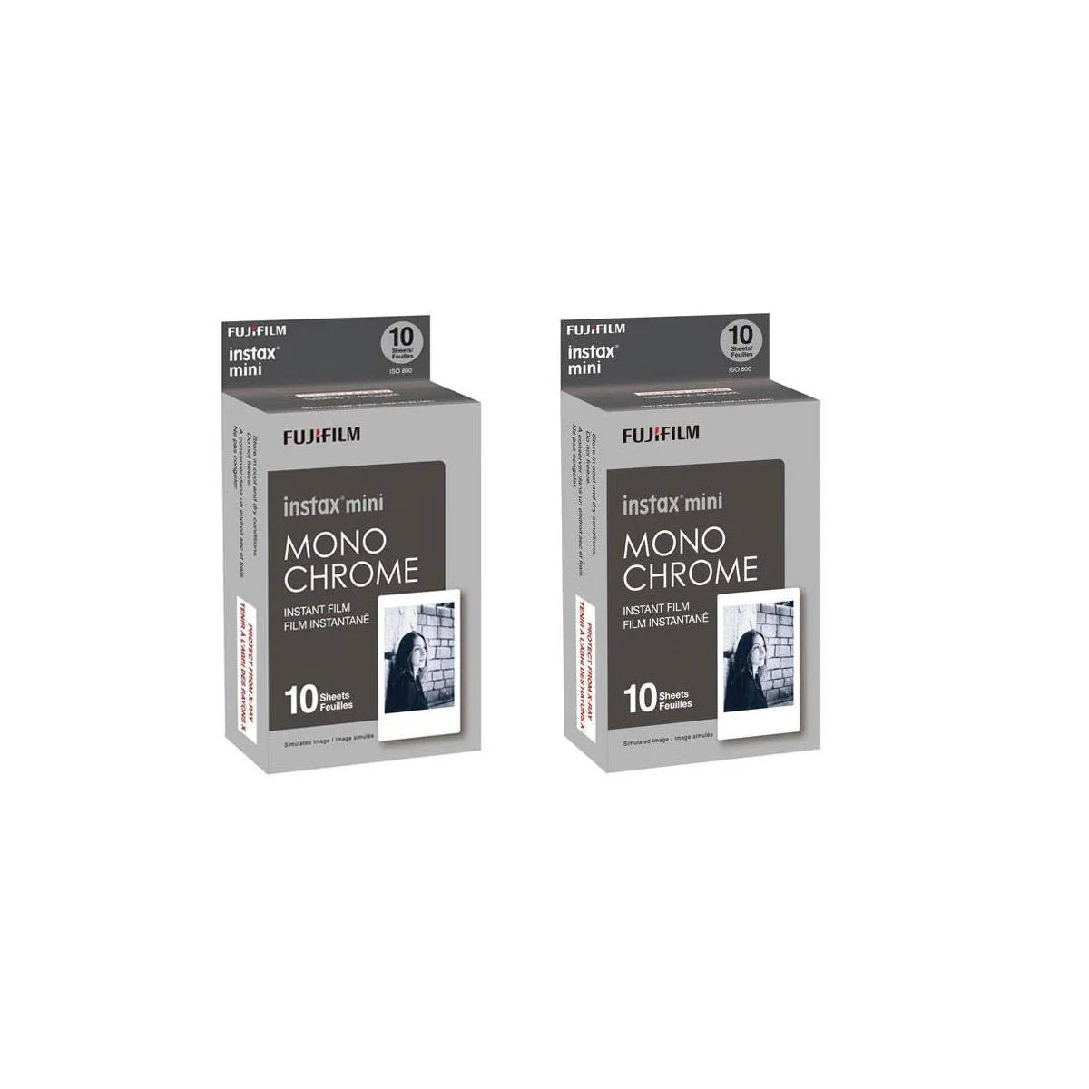 Fujifilm Instax Mini Film Monochrome 2-Pack (20 B&W Exposures) 2 Boxes (20 Prints)