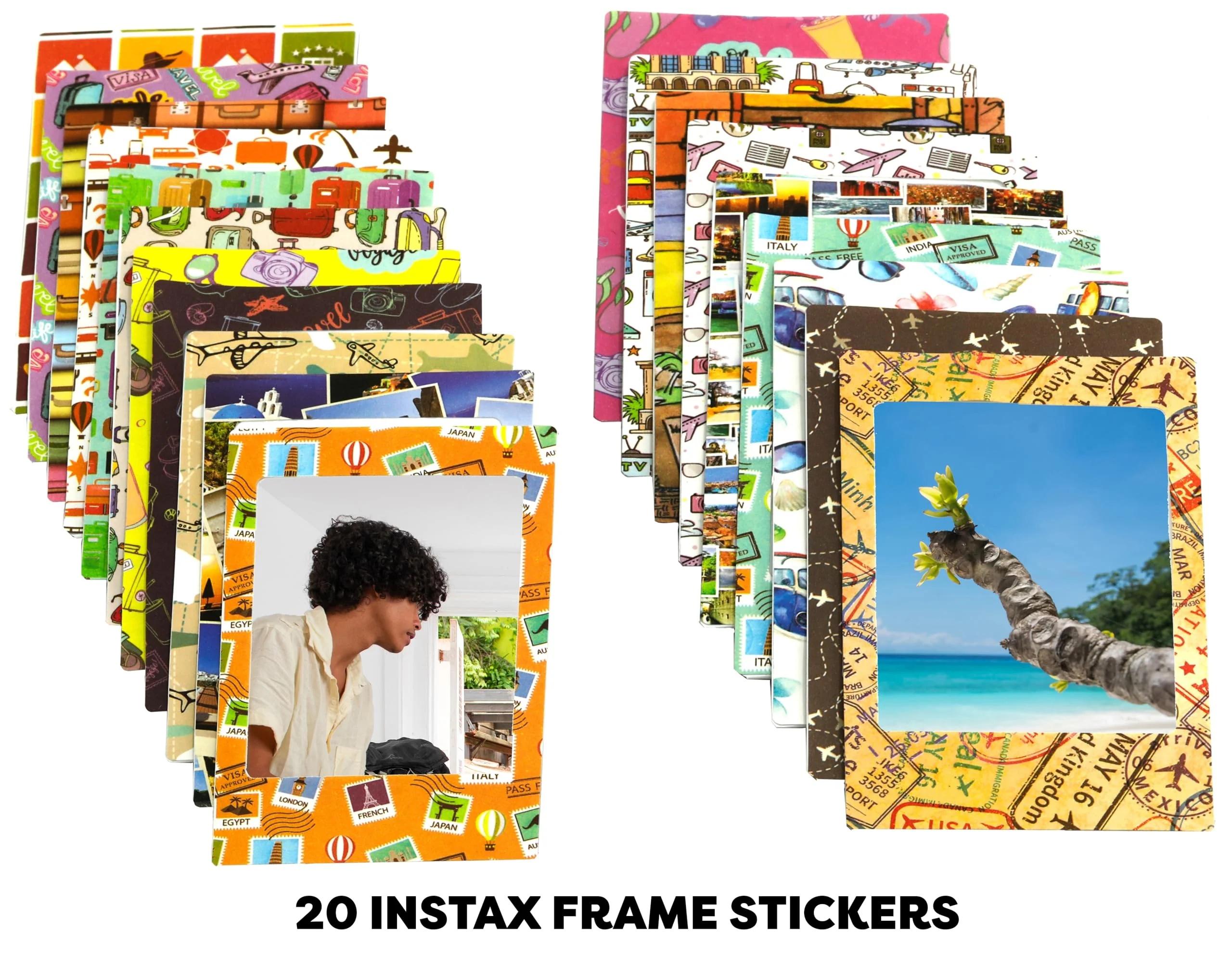Fujifilm Instax Mini Instant Film 20 Exposures, 20 Sticker Frames for Fuji Instax Prints, Bundle - Image 6