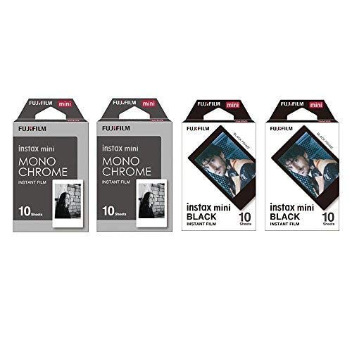 Fujifilm Instax Mini Instant Film 4-PACK BUNDLE SET , Monochrome ( 10 x 2 ) + Black Frame ( 10 x 2 ) 90 8 70 7s 50s 25 300 Camera SP-1 Printer - Image 2