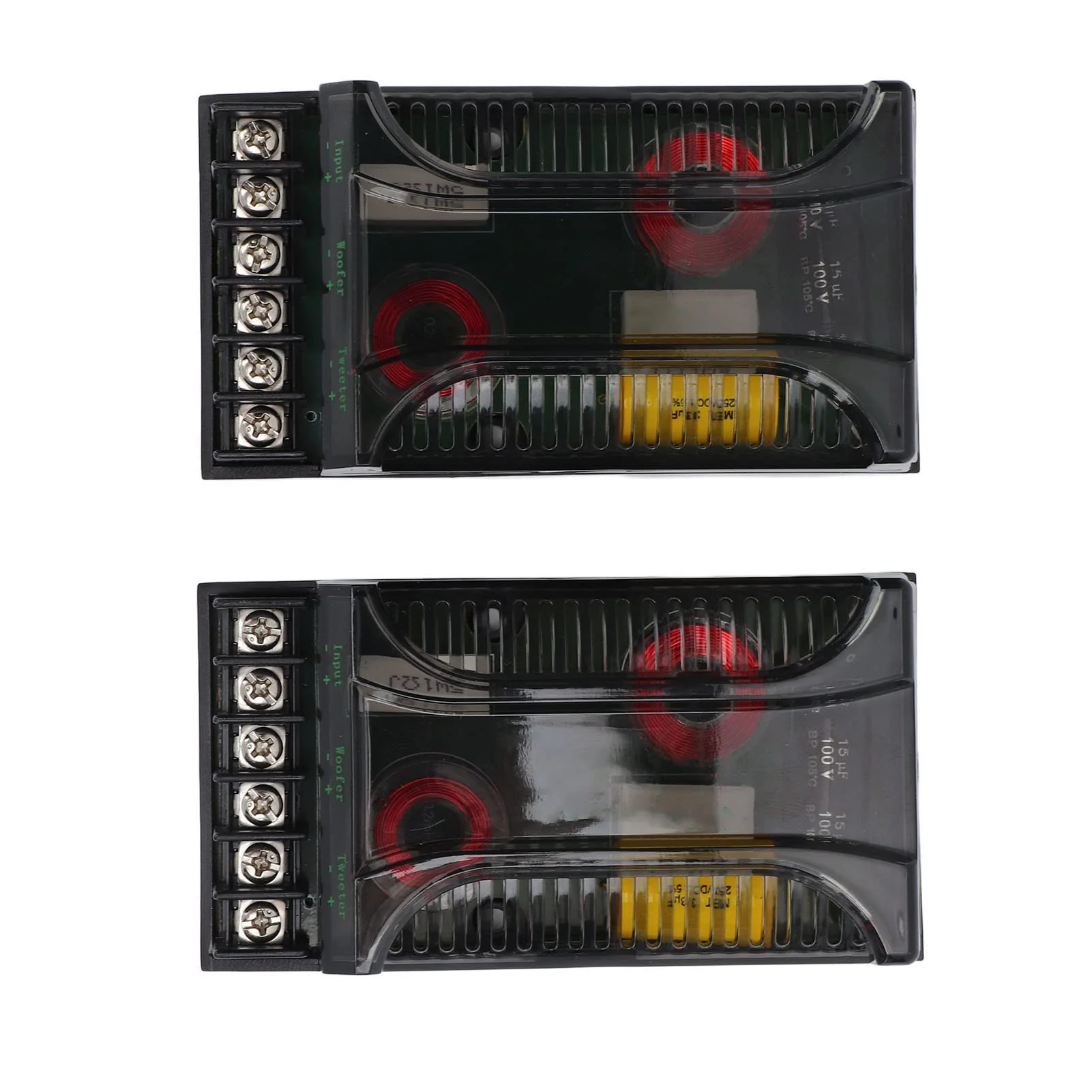 Fydun 2Pcs 2 Way Car Audio Crossover Overcurrent Protection Universal Heat Dissipation Speaker Frequency Divider Car Speaker Crossover Bass Treble Board Audio Modification - Image 8