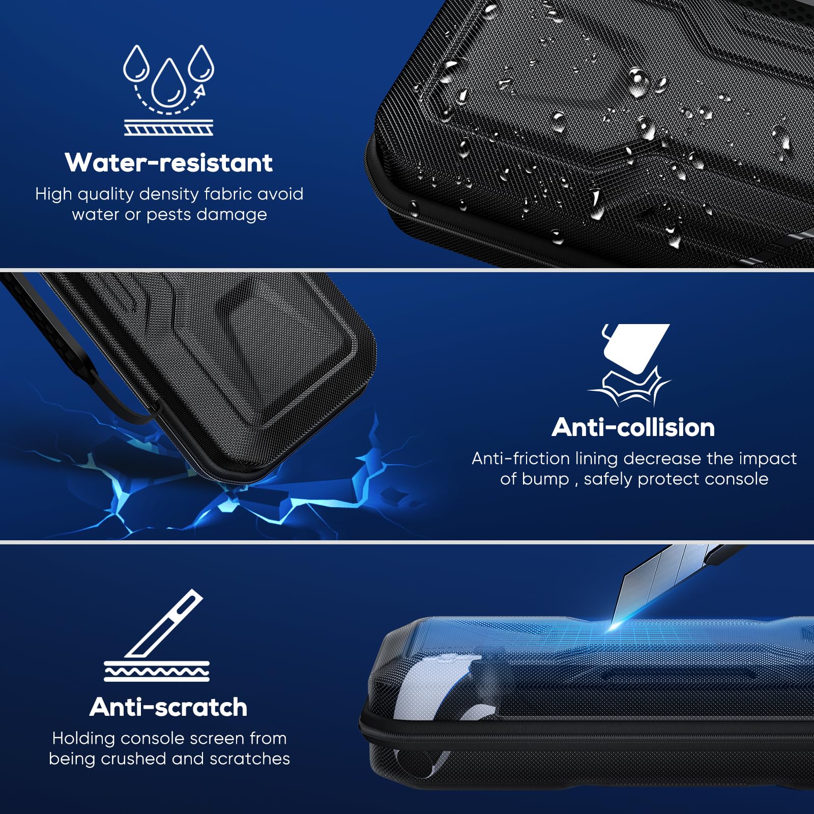 FYOUNG Carrying Case for PlayStation Portal, Protective Hard Shell Portable Travel Carry Handbag Full Protective Case Accessories for PlayStation Portal Remote Player (Black) Black - Image 3