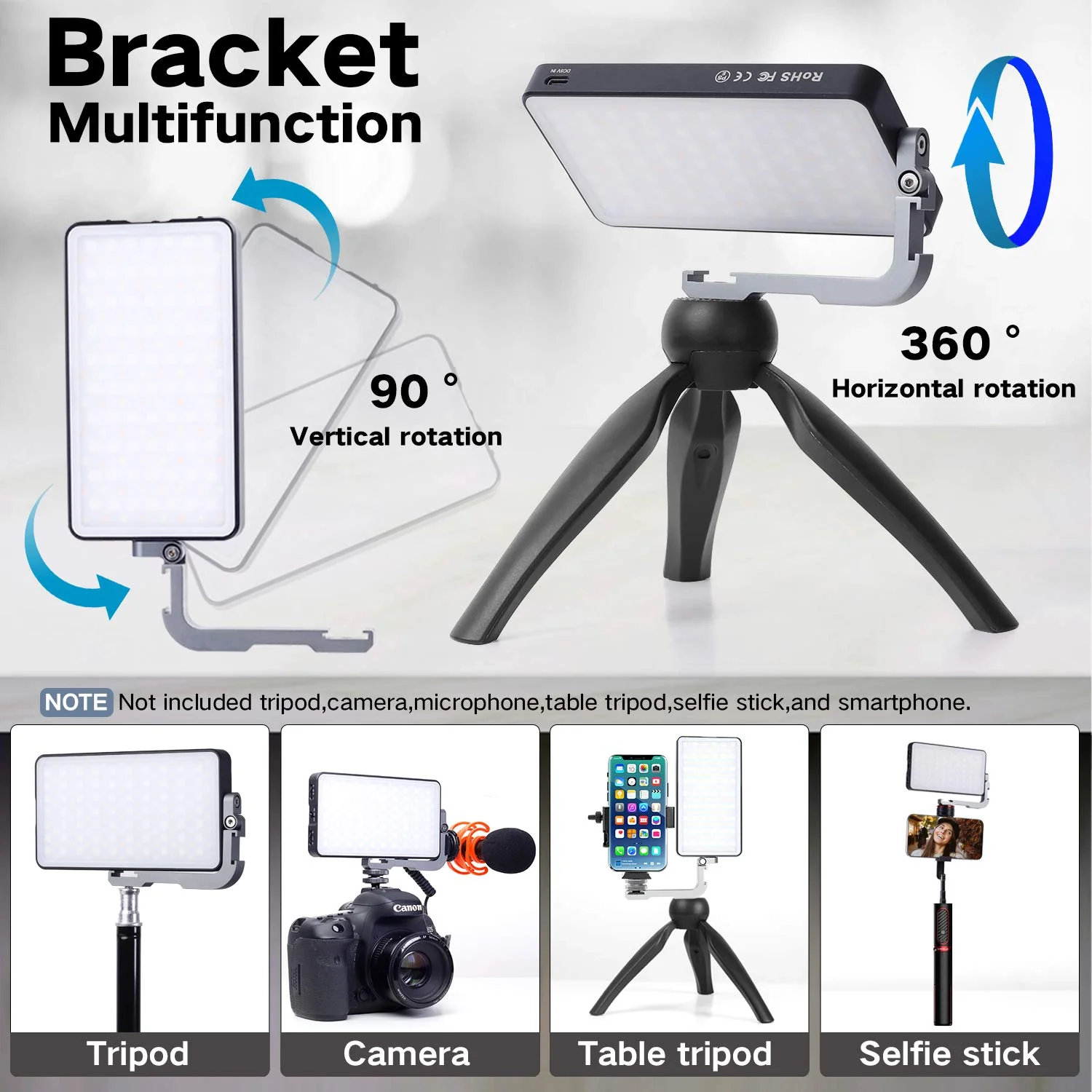 G2 Pocket RGB Camera light,32Wh Built-in 4300mAh Rechargeable Battery 360°Full Color Gamut 9 Light Effects,2600-10000K LED Video Light Panel with Aluminum Alloy Body, Adjustable Tripod Stand - Image 5