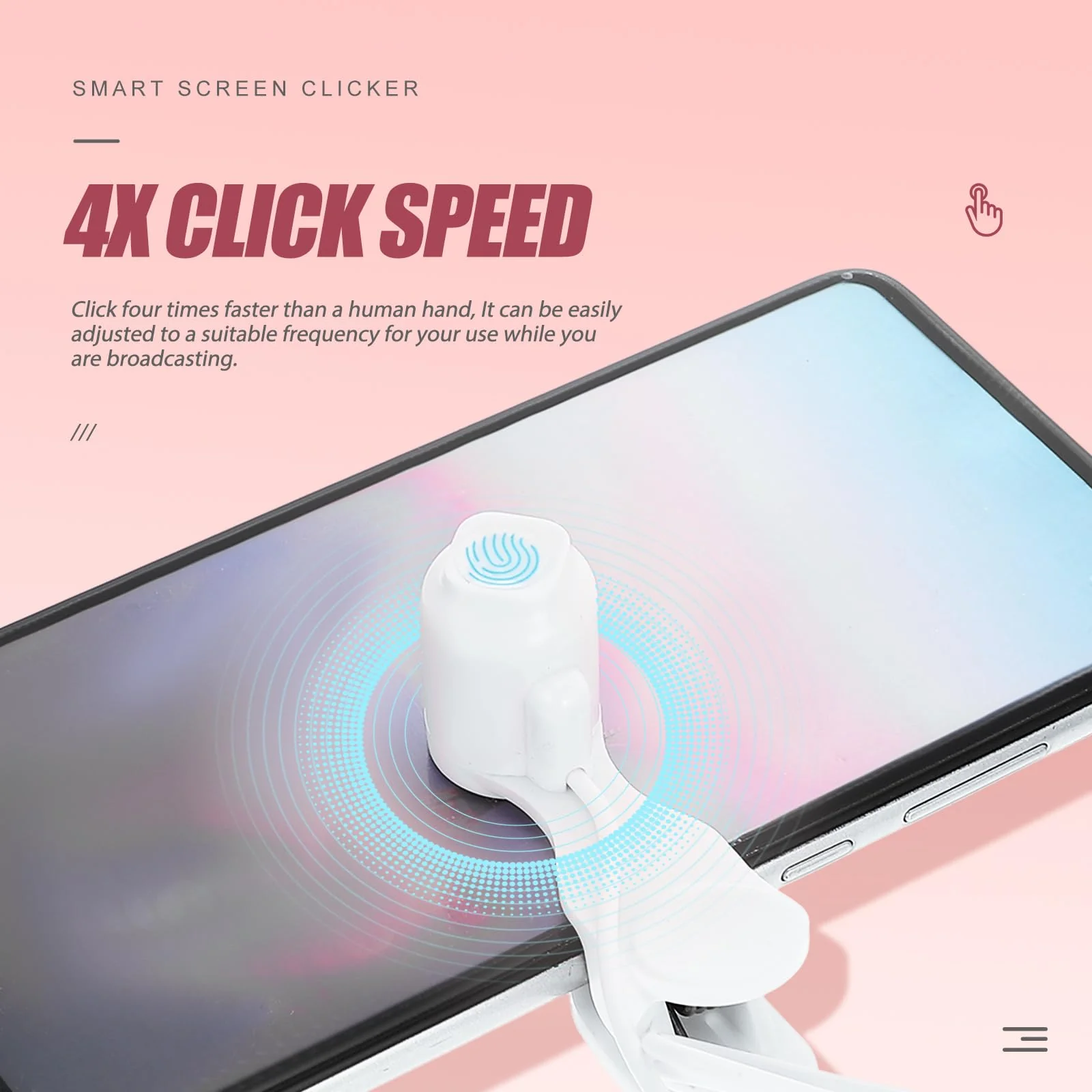 Gadpiparty Screen Clicker para Tablet para Automatic Phone Live Broadcasts Gaming Phones Auto Clicker for Mobile Phone Clicker Bracket Phone Clicker for Shopping Mini Abs White Computer 5X2CM - Image 2