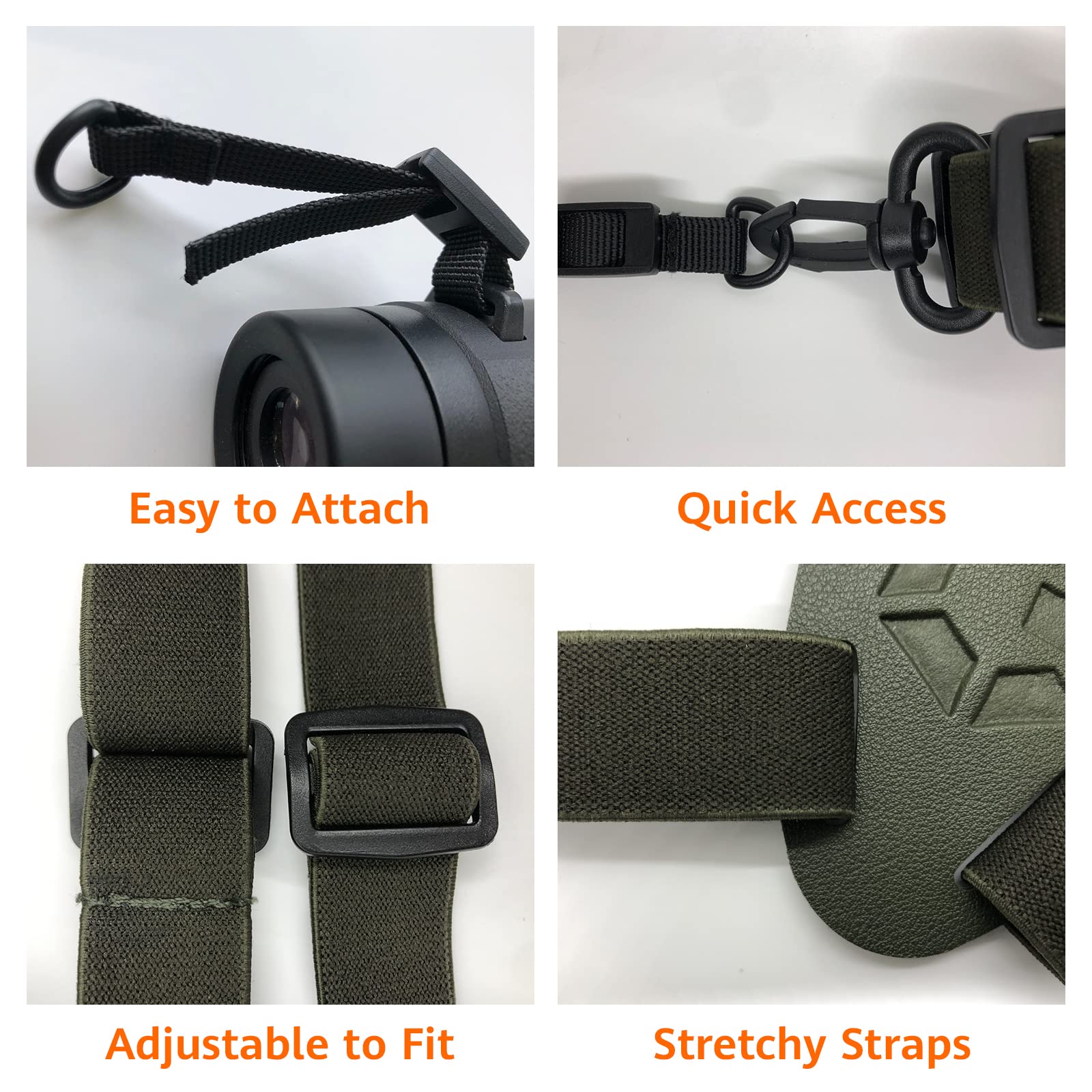 GAIARENA Binocular Harness Strap, Bino Harness with Microfiber Lens Cleaning Cloth for All Size Binoculars & Camera(Camo) Camo - Image 3