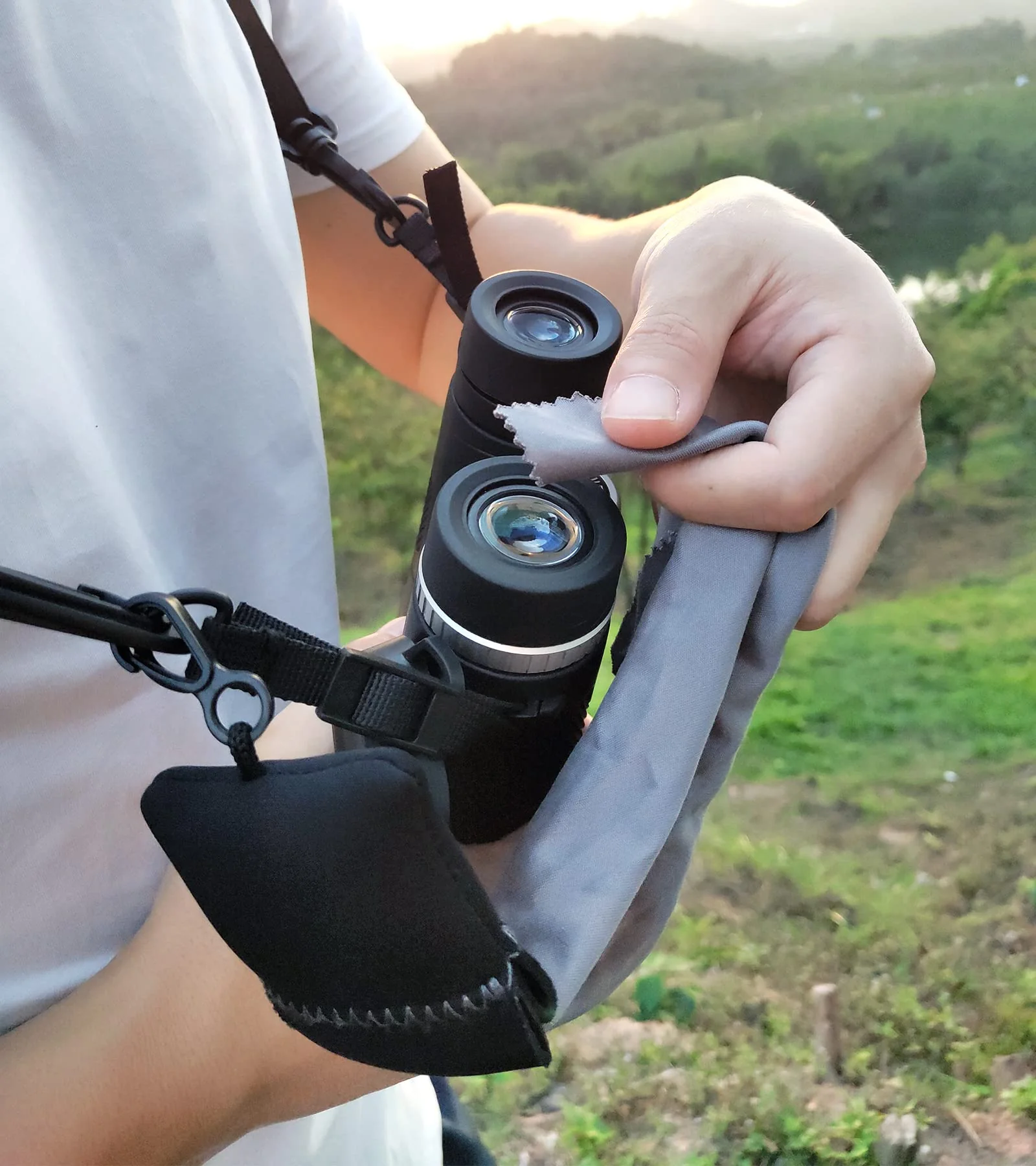 GAIARENA Binocular Harness Strap, Bino Harness with Microfiber Lens Cleaning Cloth for All Size Binoculars & Camera(Camo) Camo - Image 4