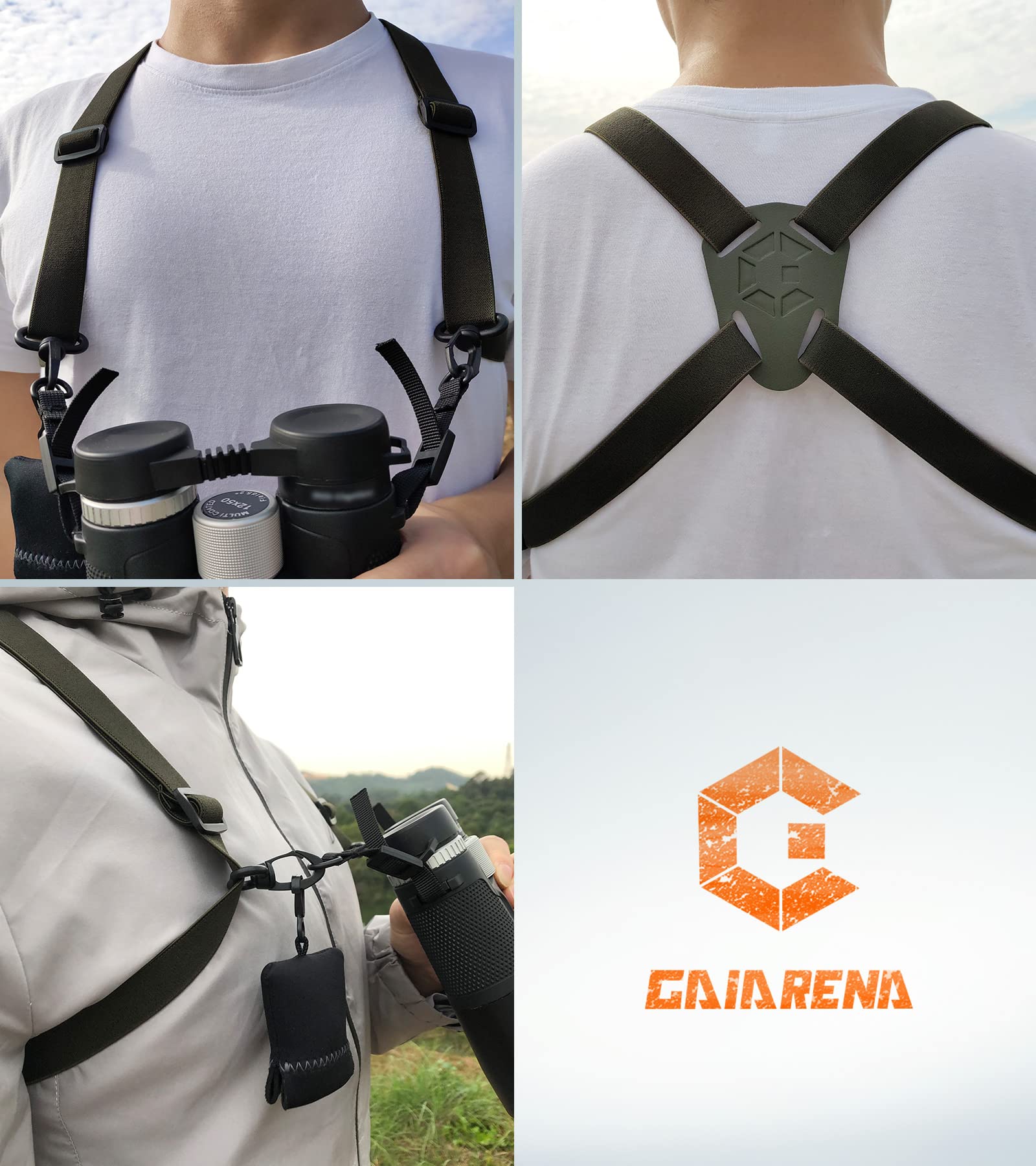 GAIARENA Binocular Harness Strap, Bino Harness with Microfiber Lens Cleaning Cloth for All Size Binoculars & Camera(Camo) Camo - Image 5