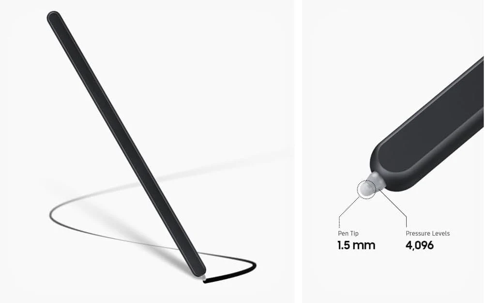 Galaxy Z Fold 6/Fold 5 Slim S Pen Fold Edition 4096 Pressure Levels Compatible with Galaxy Z Fold 6/5 Phones Only, Fold 5 Pen Slim 1.5mm Pen Tip, with 3*Tips (Black) Black - Image 2