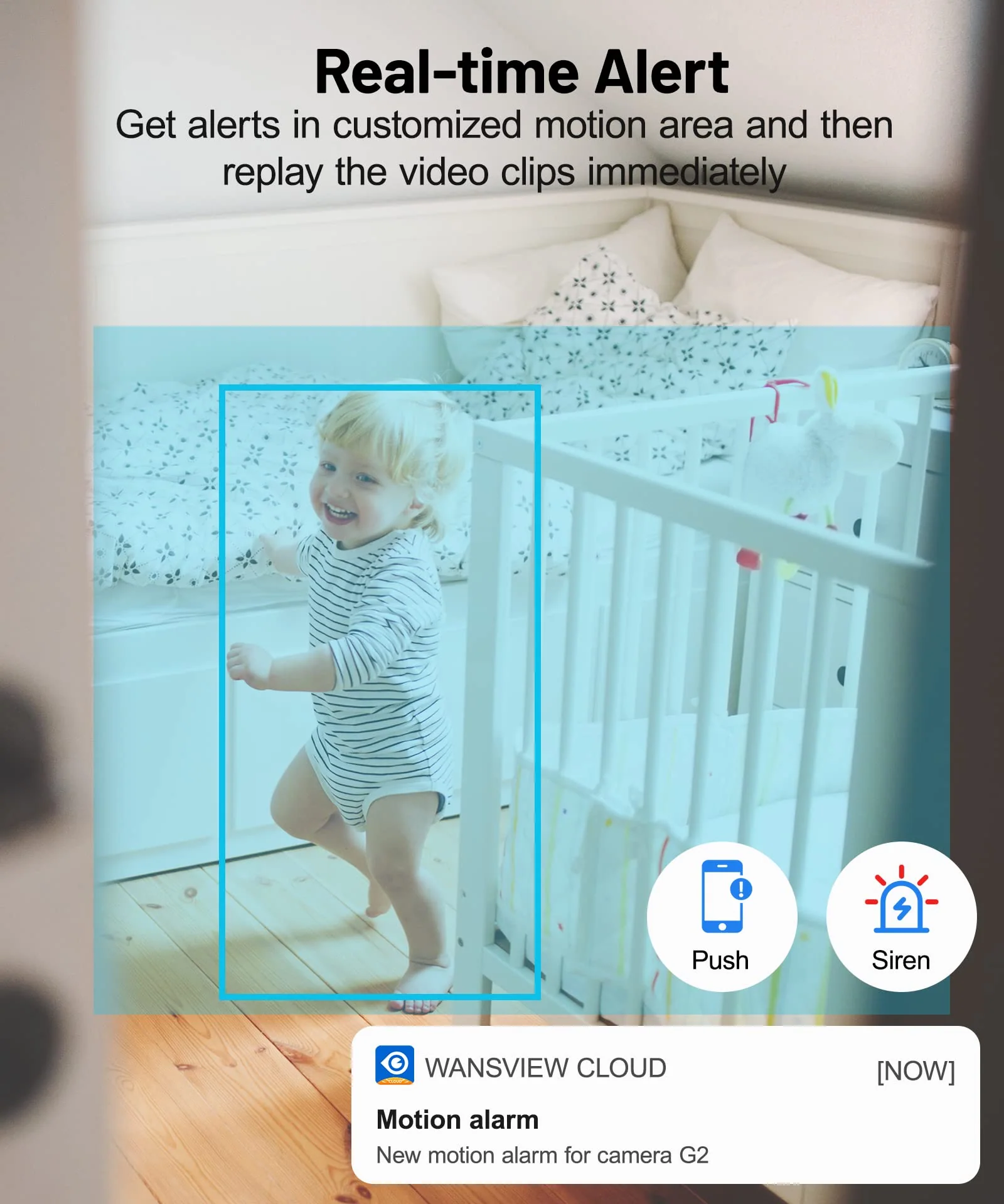 GALAYOU Indoor Security Camera 2K, Pet Camera, 360 Degree WiFi Home Security Camera for Baby/Elder/Nanny with Night Vision, Siren, 24/7 SD Card Storage, Works with Alexa and Google Assistant G2 1 Count (Pack of 1) - Image 3
