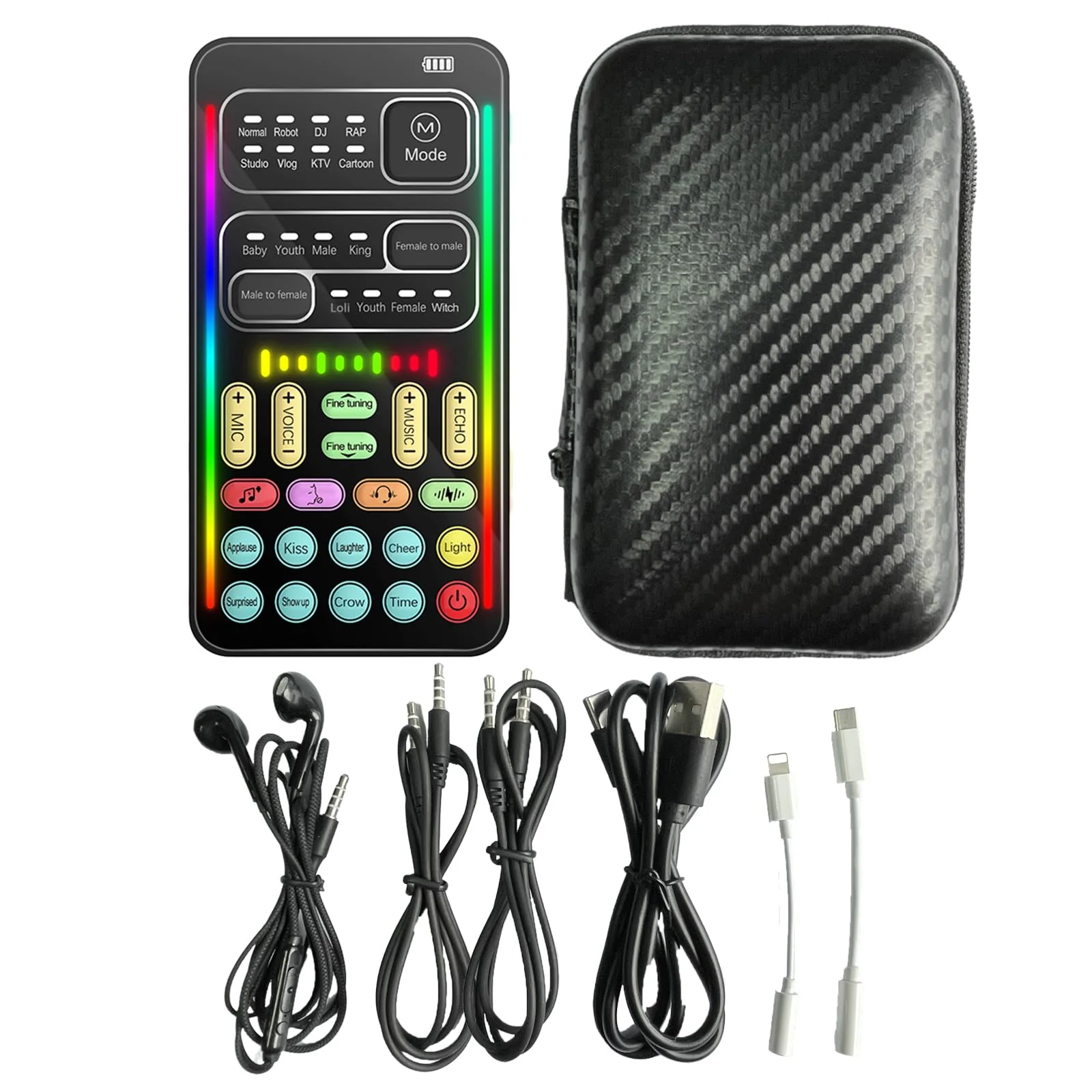 Game Voice Changer, Audio Mixer, i9Live Sound Card kit (Including Headphones and 2 converters), Suitable for PS4/PS5/Xbox One/PC/Phone/Laptops., ferrous - Image 2