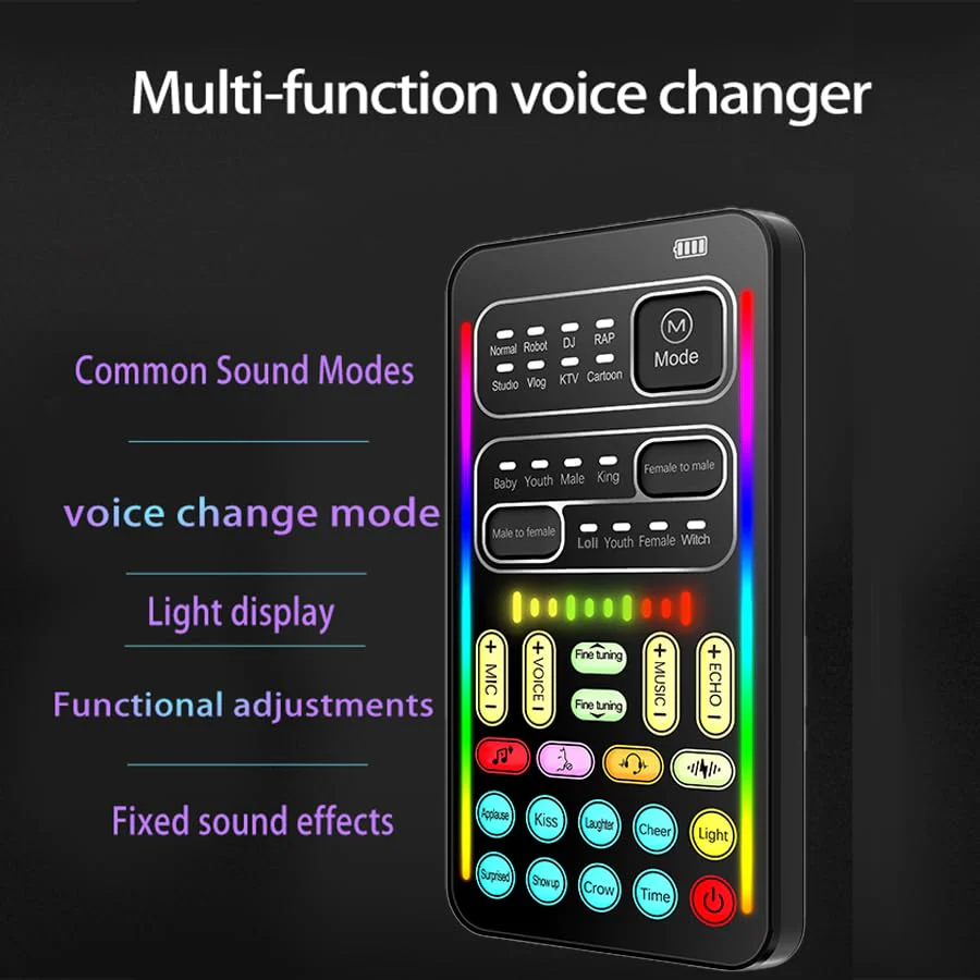 Game Voice Changer, Audio Mixer, i9Live Sound Card kit (Including Headphones and 2 converters), Suitable for PS4/PS5/Xbox One/PC/Phone/Laptops., ferrous - Image 3