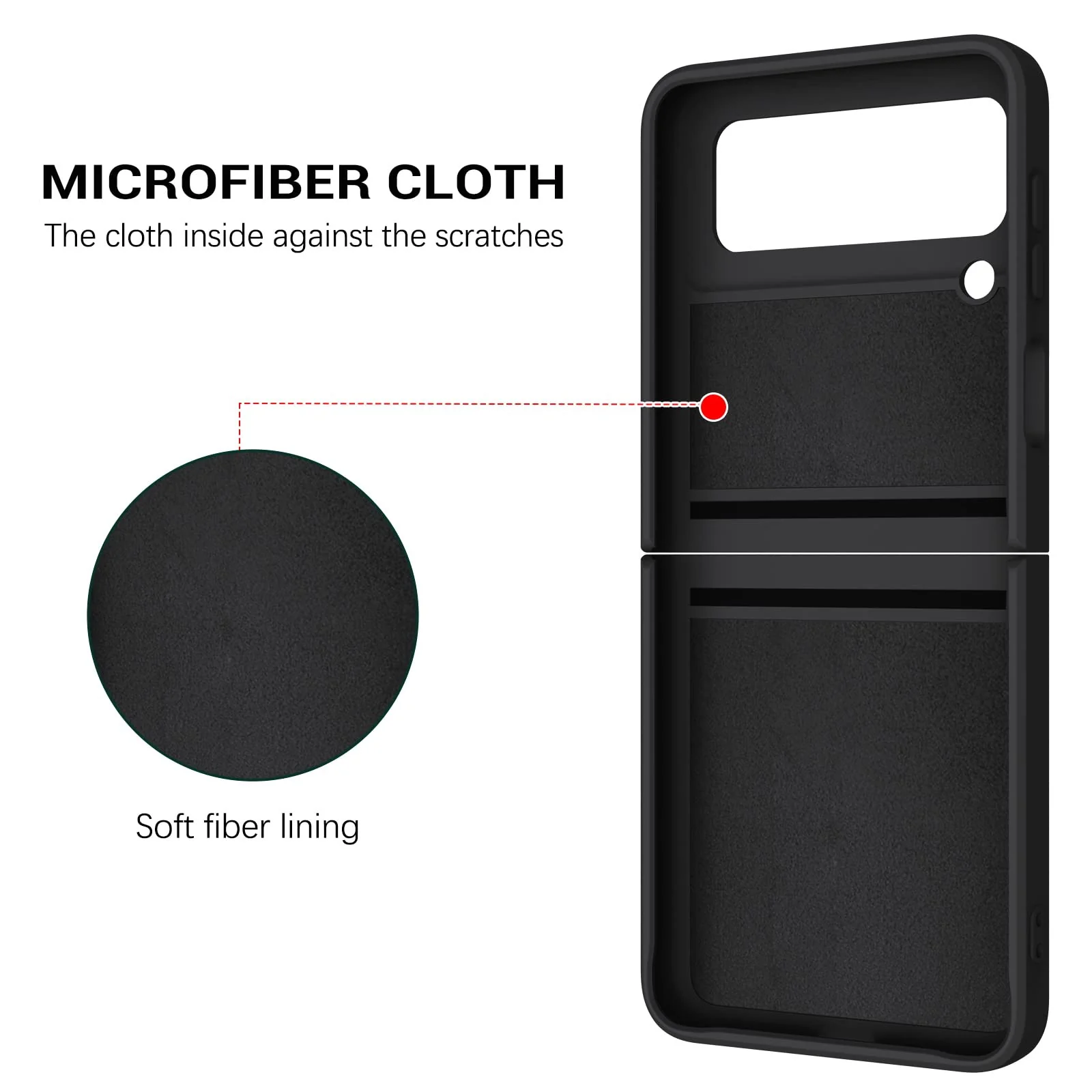 GaoBao for Samsung Galaxy Z Flip 3 5G Case, Galaxy Z Flip 3 5G Cover 6.7'', Liquid Silicone Soft Gel Rubber Bumper Shockproof Anti-Scratch Protective Case with Ring for Galaxy Z Flip3 5G 2021, Black. - Image 2