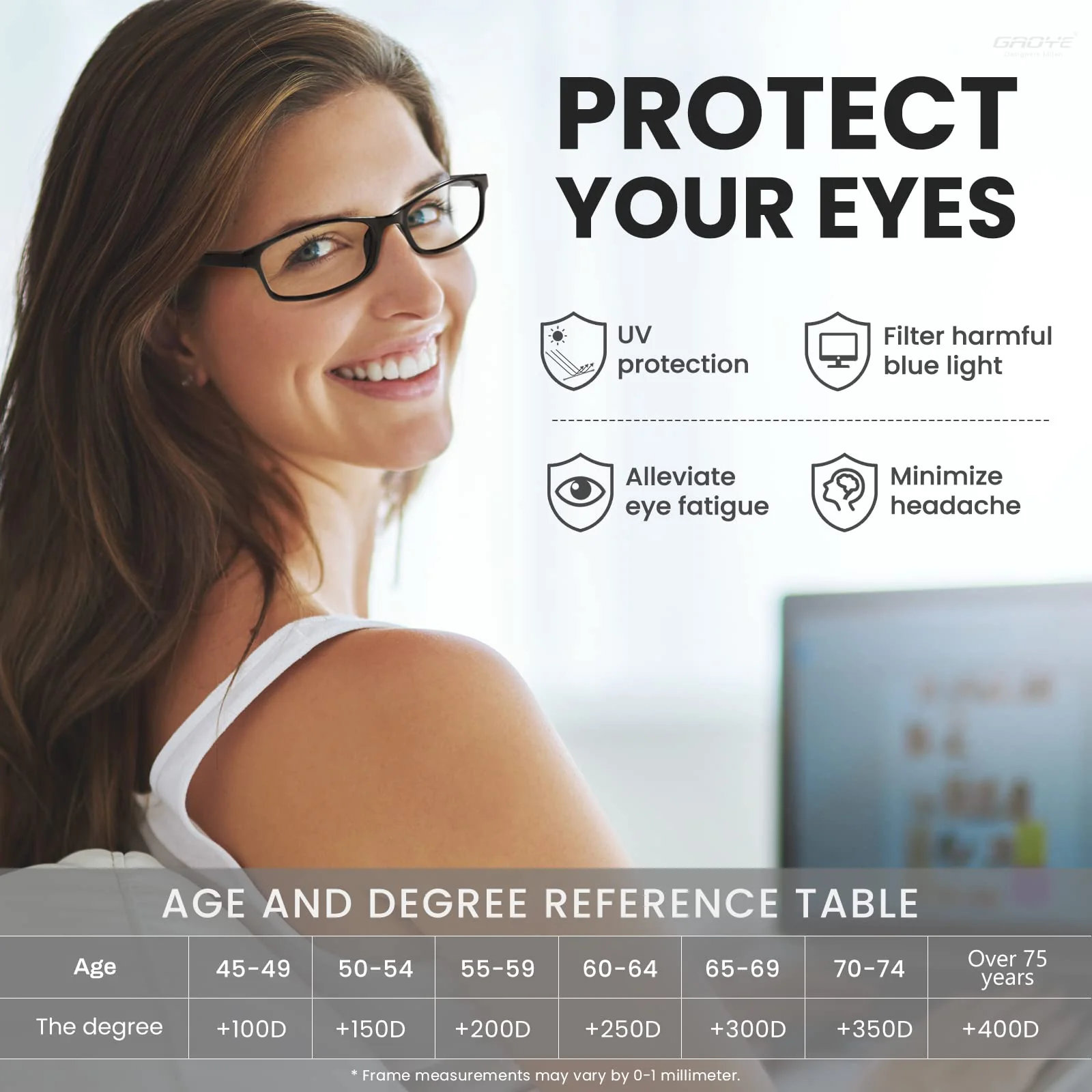 Gaoye 6 Pack Reading Glasses Blue Light Blocking for Women Men, Magnifying Readers Glass Anti UV Eyeglasses 6 Color*1 2.0 x - Image 3