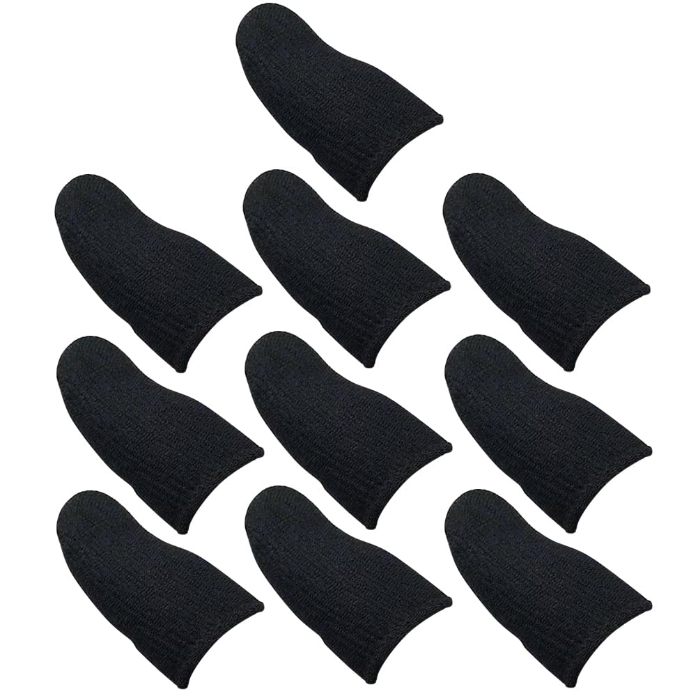 Garneck 10 PCS - Mobile Phone Gaming Finger Sleeves - Gamer Nylon Thumb Sleeves Mobile Gaming Stabilizer Compression Support Sleeve - Finger Gloves for All Touchscreen Devices