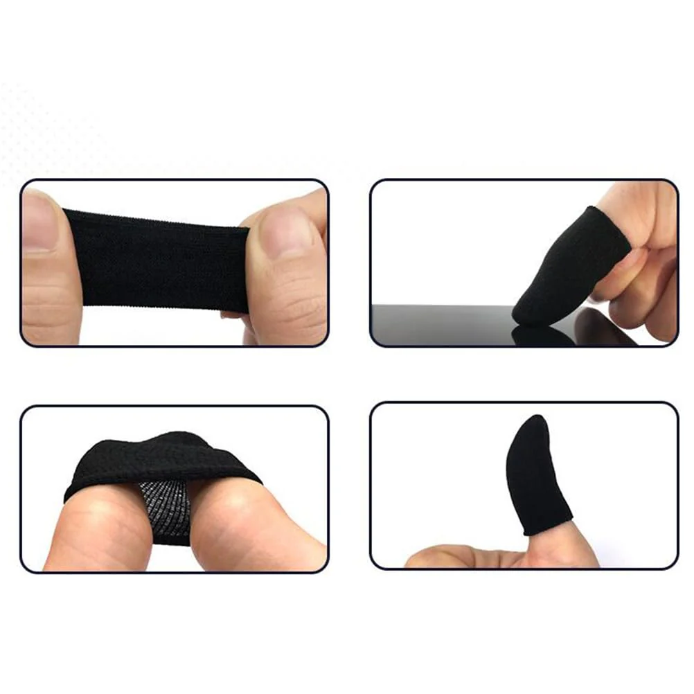 Garneck 10 PCS - Mobile Phone Gaming Finger Sleeves - Gamer Nylon Thumb Sleeves Mobile Gaming Stabilizer Compression Support Sleeve - Finger Gloves for All Touchscreen Devices - Image 5
