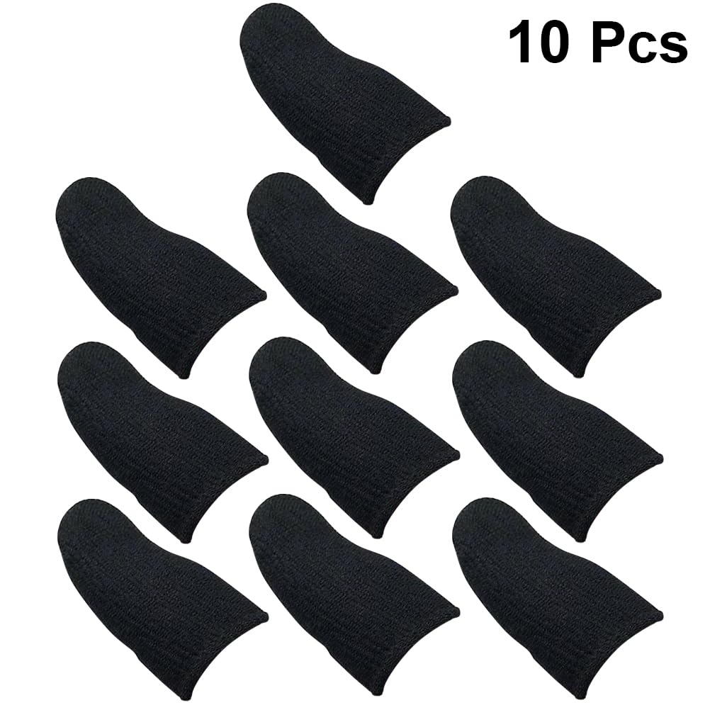 Garneck 10 PCS - Mobile Phone Gaming Finger Sleeves - Gamer Nylon Thumb Sleeves Mobile Gaming Stabilizer Compression Support Sleeve - Finger Gloves for All Touchscreen Devices - Image 8