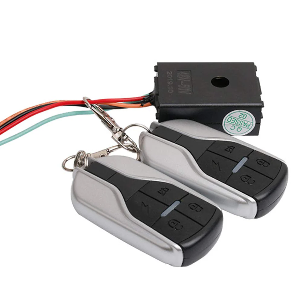 Garneck Motorcycle Anti Security Alarm System with Double Remote Waterproof for 48V 60V 64V 72V Scooter Bicycle - Remote Control Random Style - Image 2