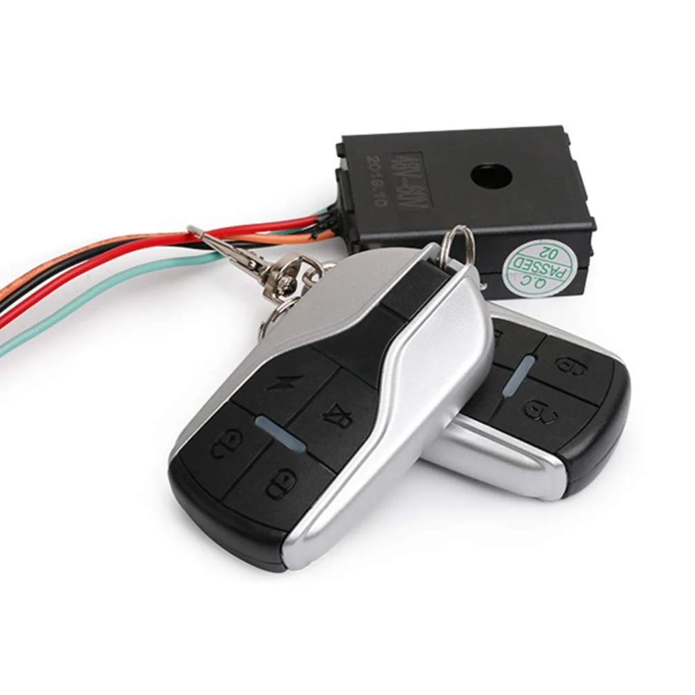 Garneck Motorcycle Anti Security Alarm System with Double Remote Waterproof for 48V 60V 64V 72V Scooter Bicycle - Remote Control Random Style - Image 4
